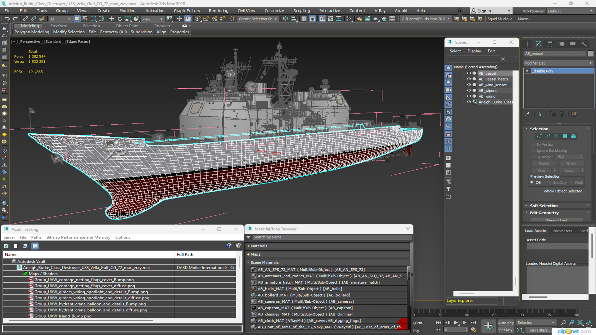 3D model Arleigh Burke-Class Destroyer USS Vella Gulf CG-72