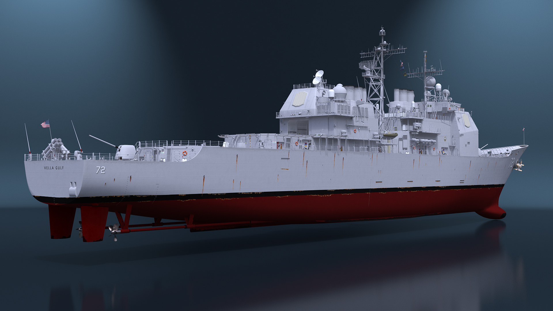 3D model Arleigh Burke-Class Destroyer USS Vella Gulf CG-72