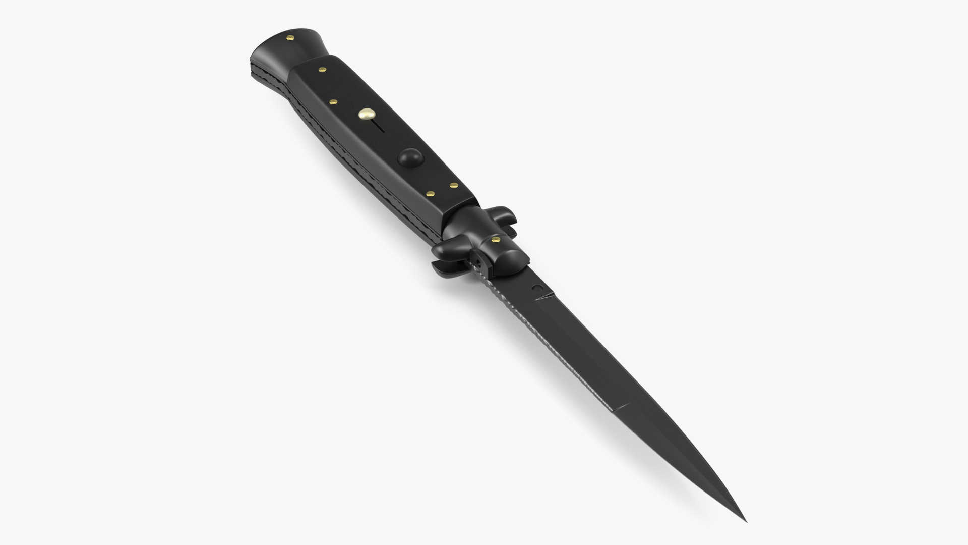 Stiletto Knife Black Handle 3D