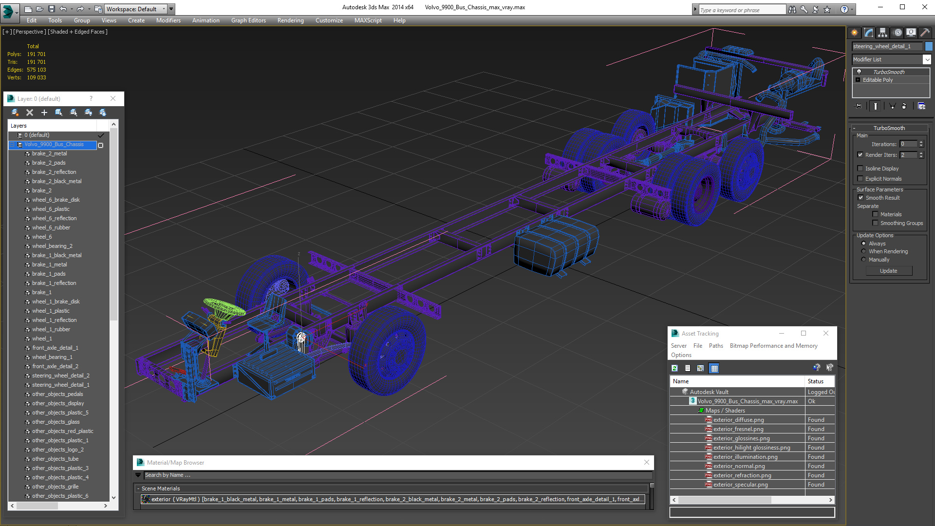 Volvo 9900 Bus Chassis 3D