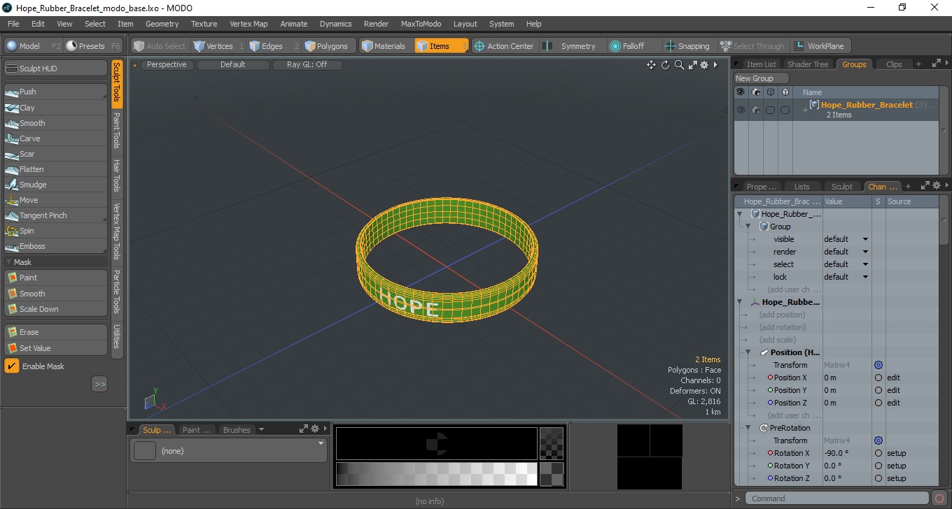 3D model Hope Rubber Bracelet