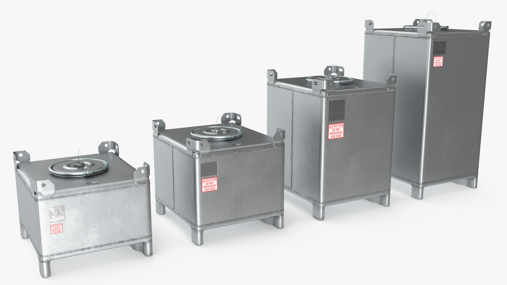 3D 120-550 Gallon Stainless Steel IBC Tote Tank Set model