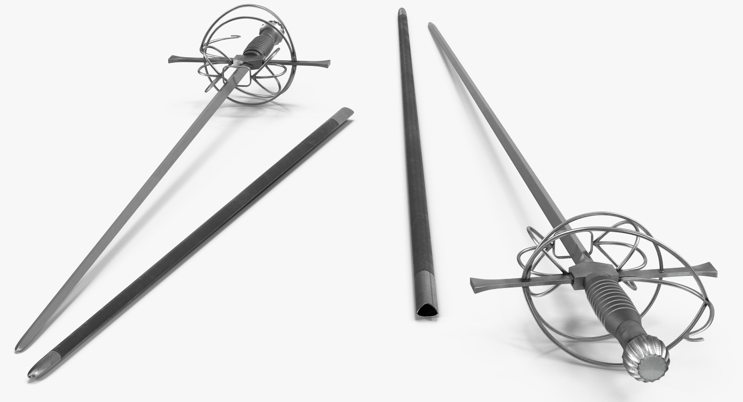 3D model Rapier Set