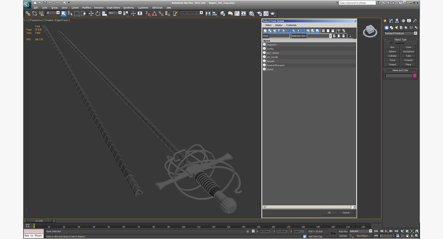 3D model Rapier Set