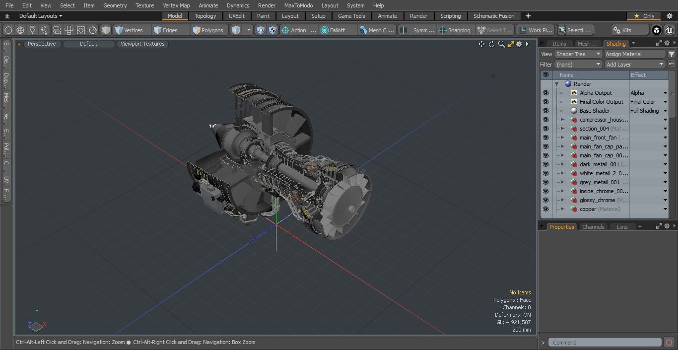 3D Aircraft Turbofan Engine CFM International CFM56 Sectioned model