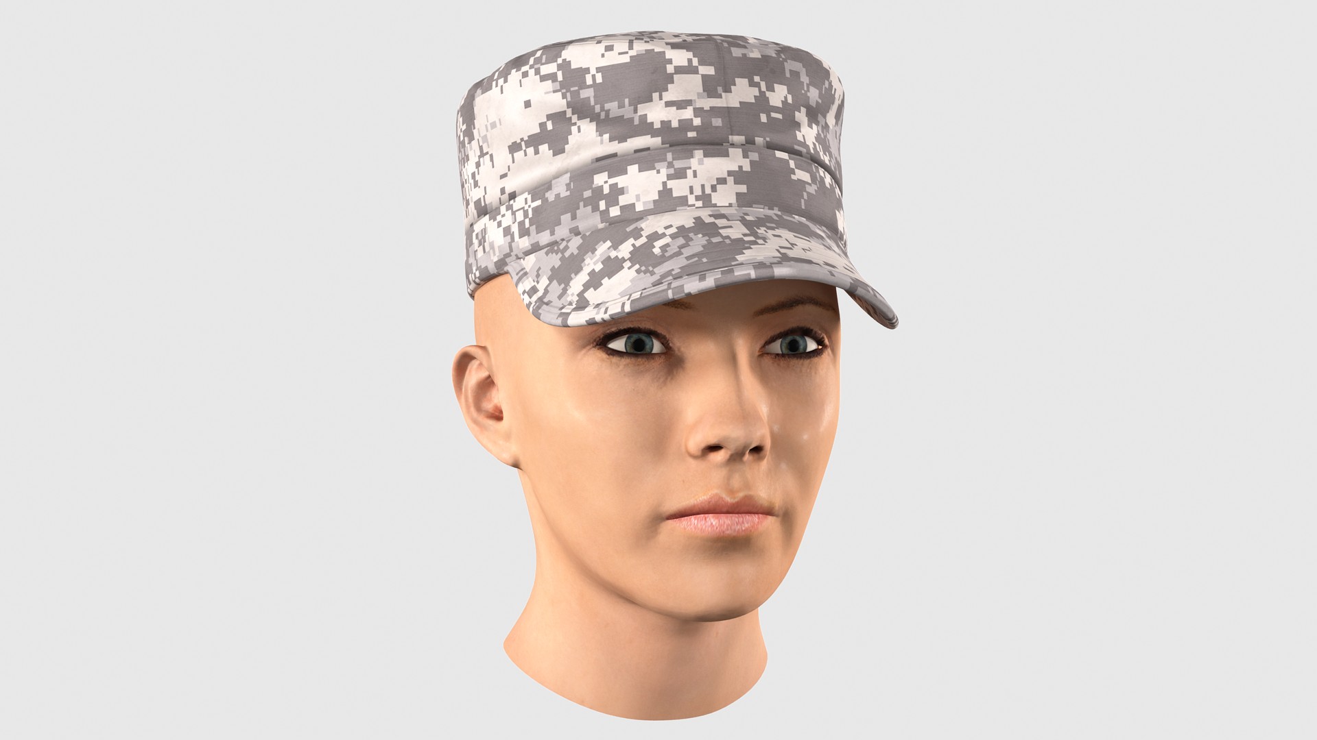 Female Soldier Head 3D model