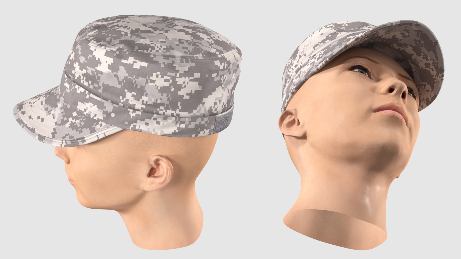 Female Soldier Head 3D model