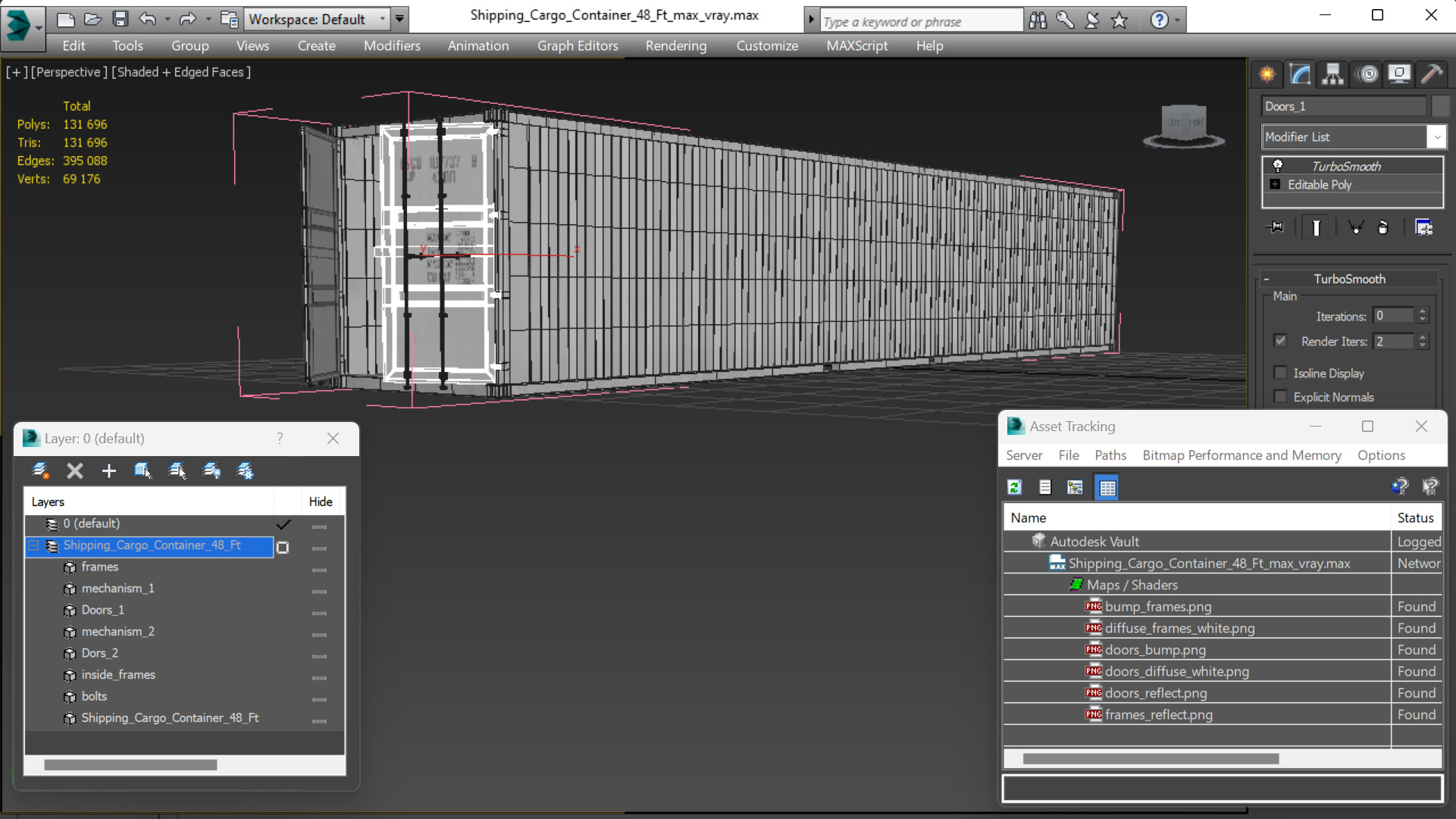 3D model Shipping Cargo Container 48 Ft