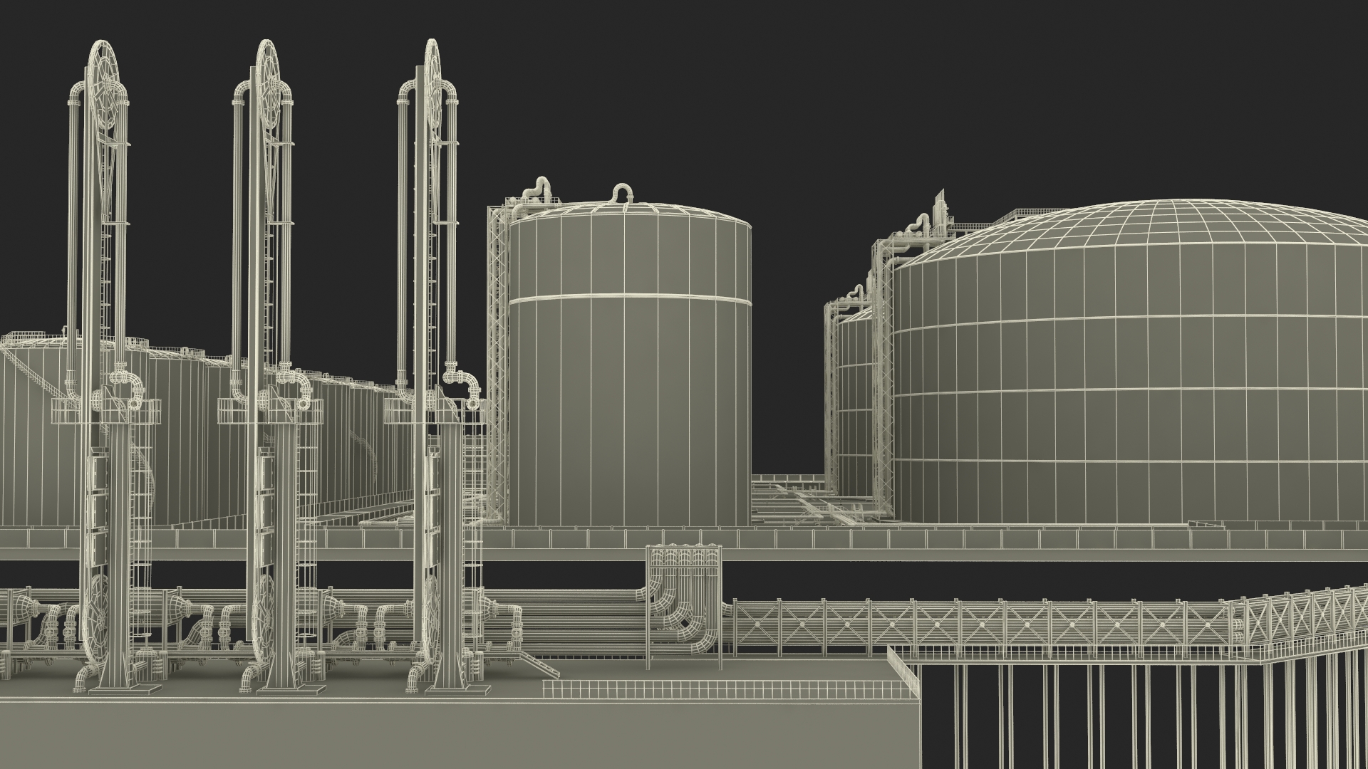 Liquefied Natural Gas LNG Terminal 3D model