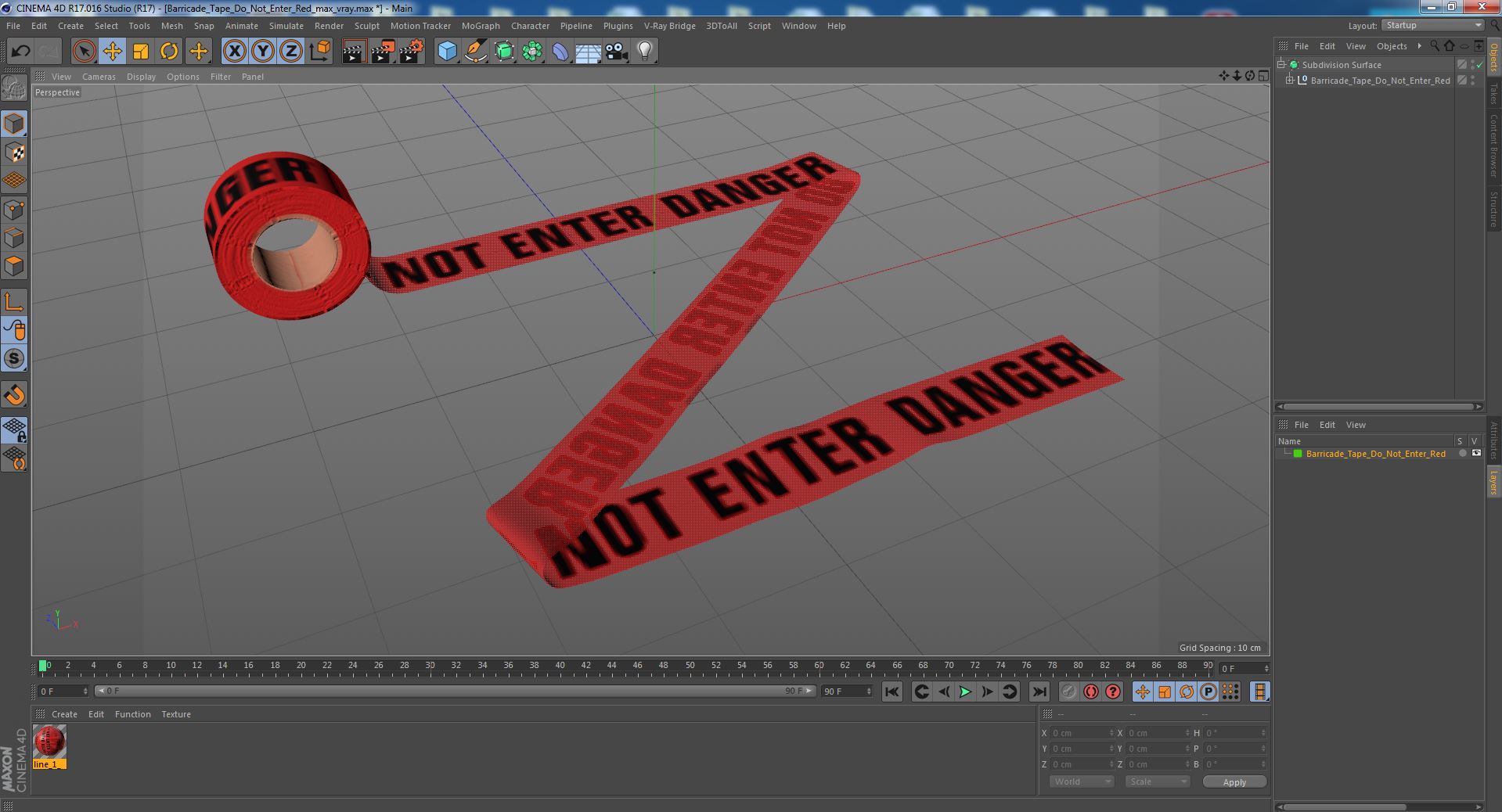 3D Barricade Tape Do Not Enter Red