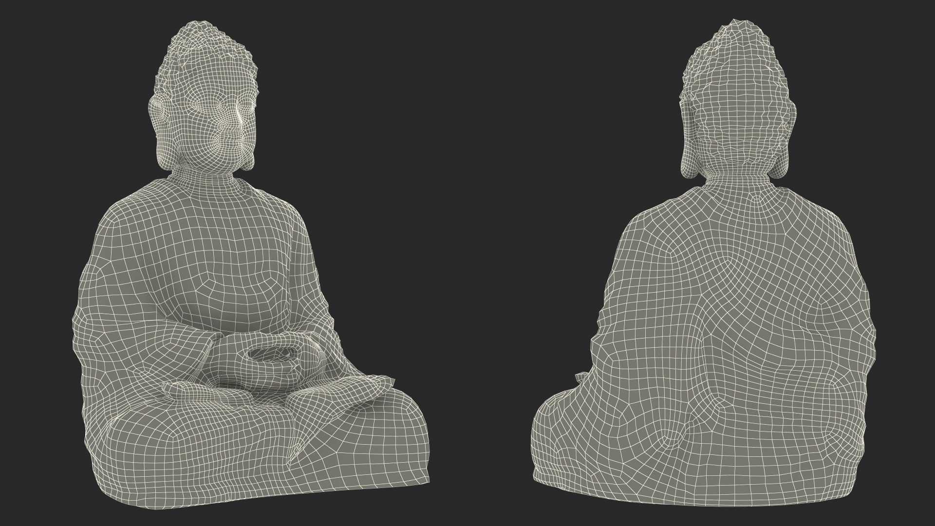 3D model Meditating Buddha Stone Statue