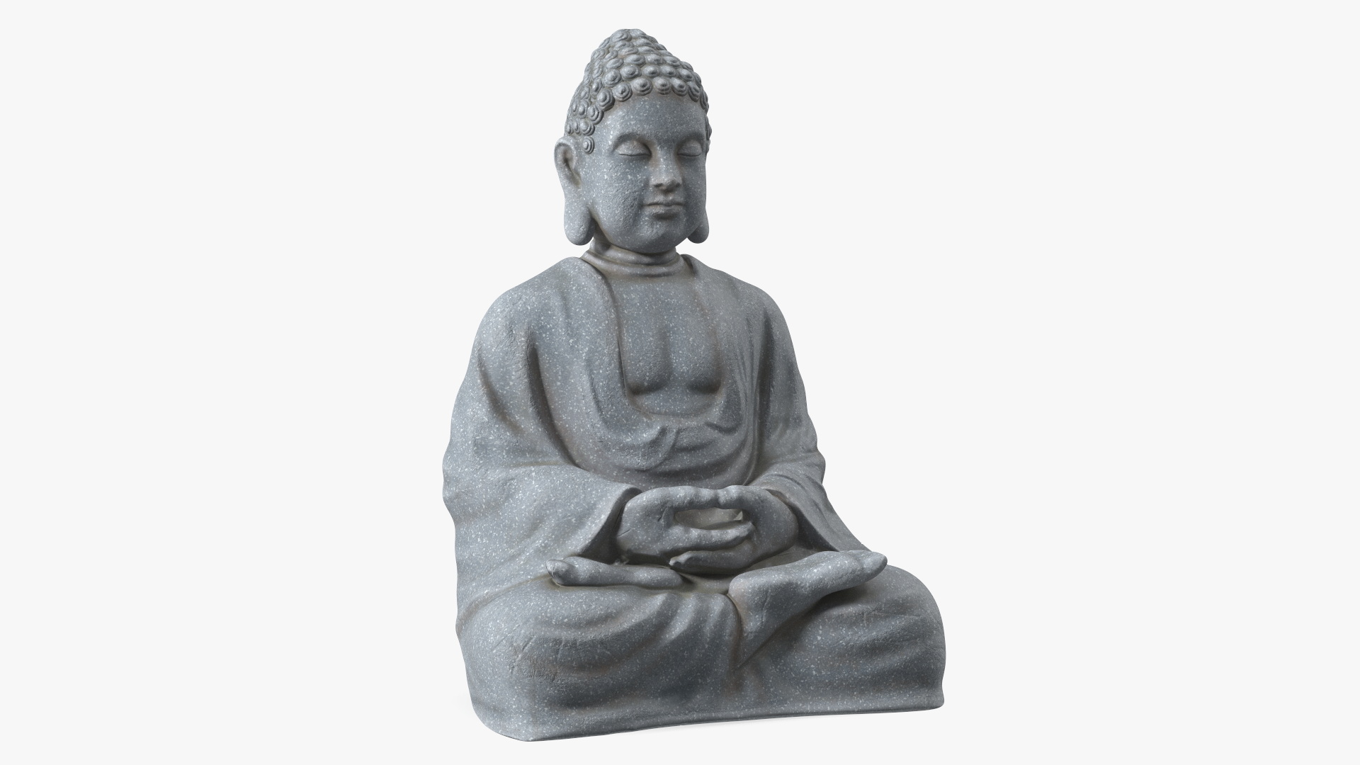 3D model Meditating Buddha Stone Statue