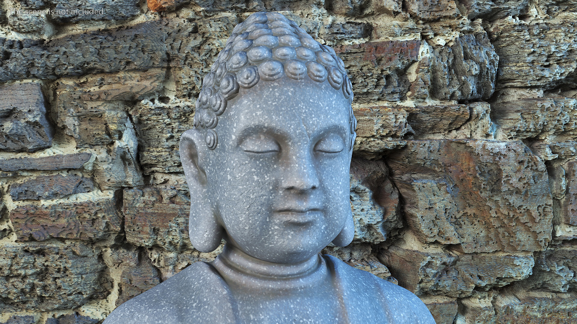 3D Meditating Buddha Stone Statue for 3D Print model