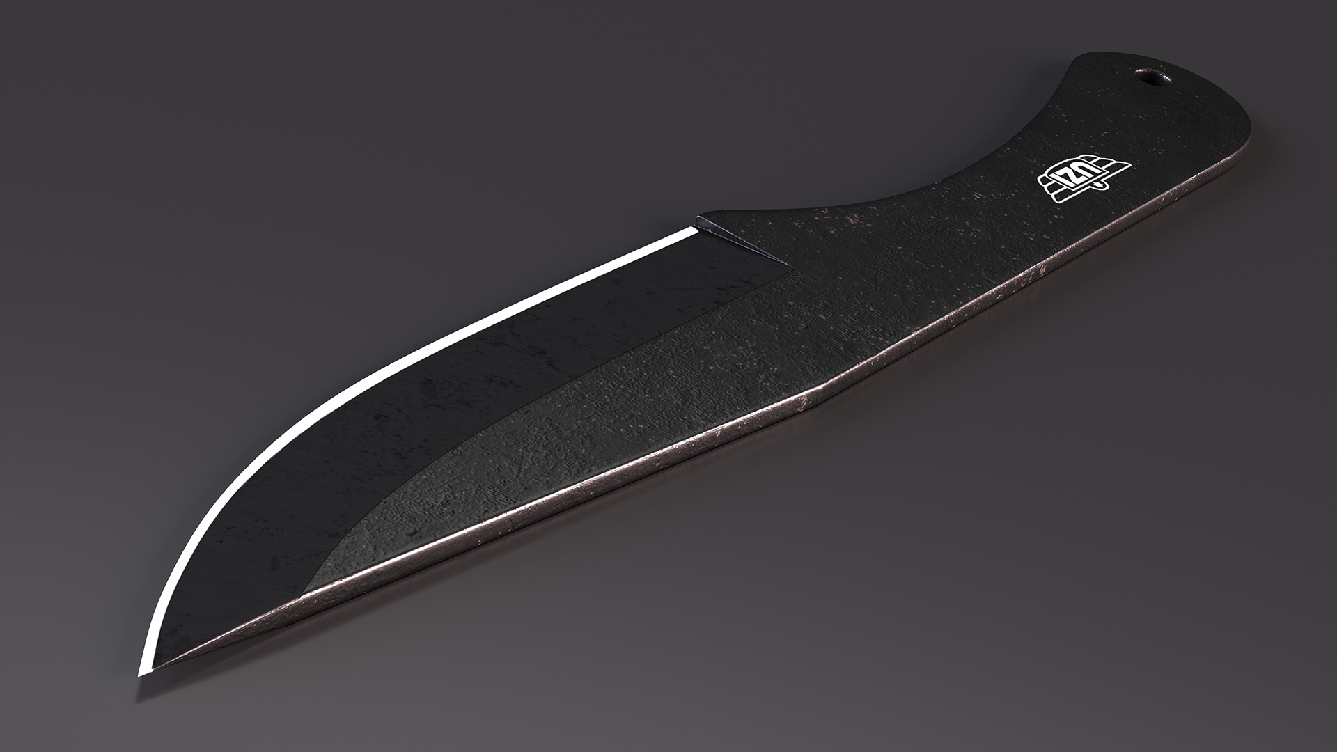 3D model Throwing Knife Black