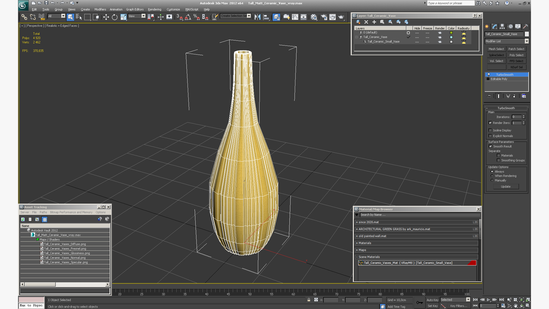 Tall Matt Ceramic Vase 3D