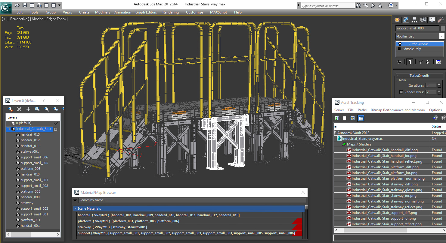 Industrial Stairs 3D