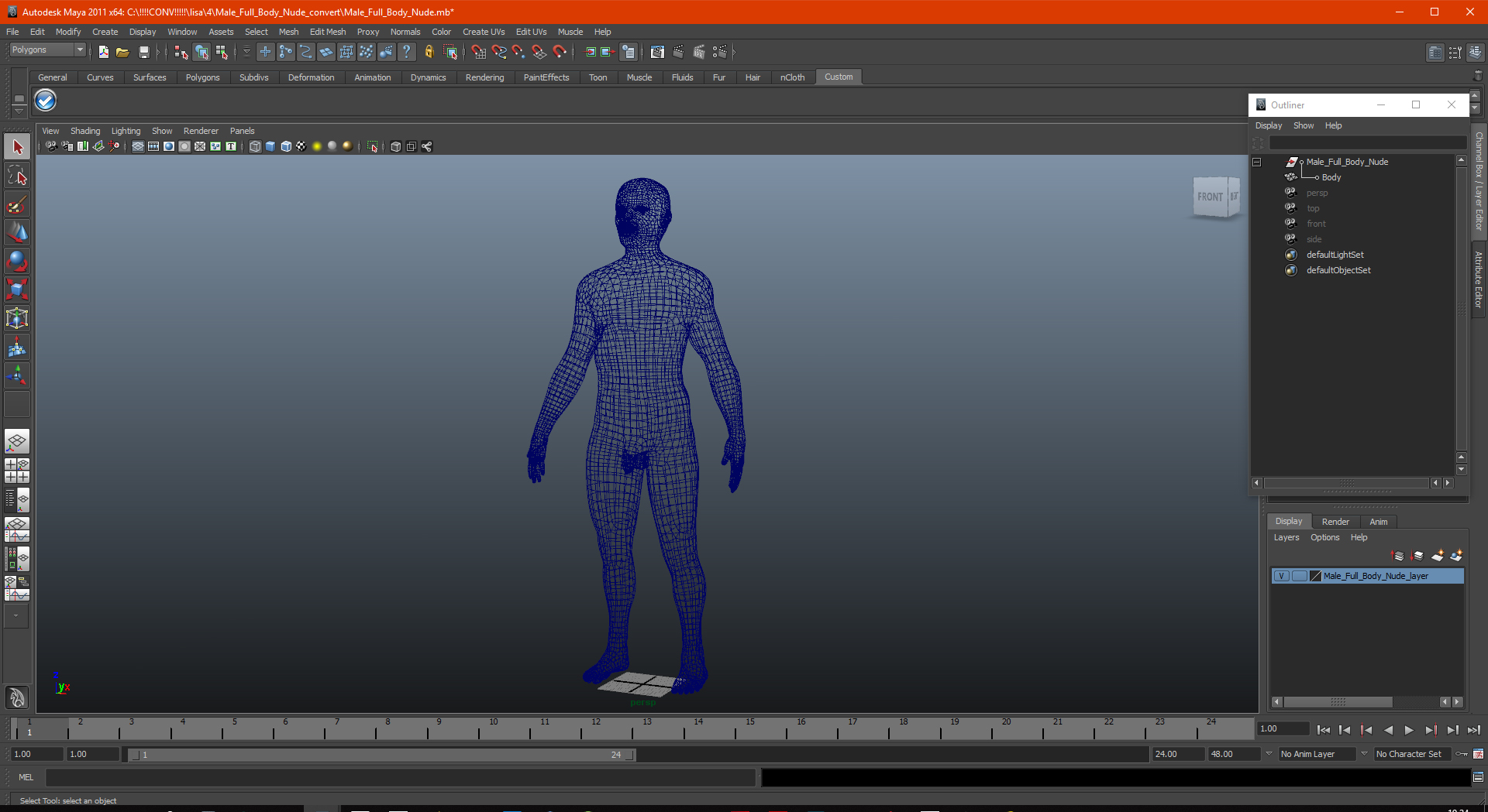 Male Full Body Nude 3D model