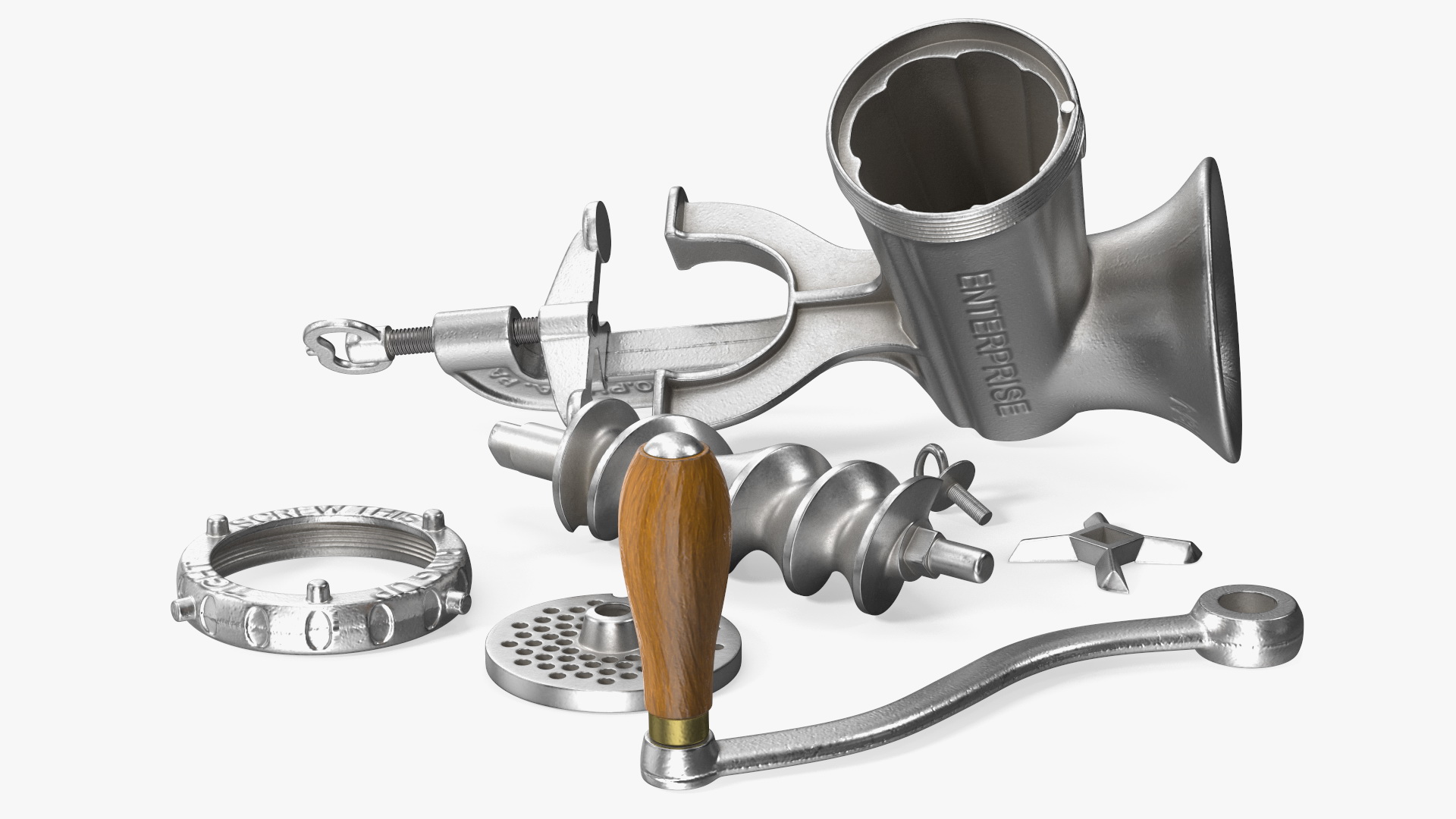 3D model Hand Meat Grinder Disassembled