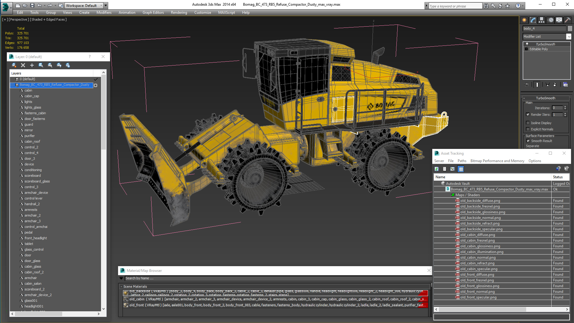 Bomag BC 473 RB5 Refuse Compactor Dusty 3D model