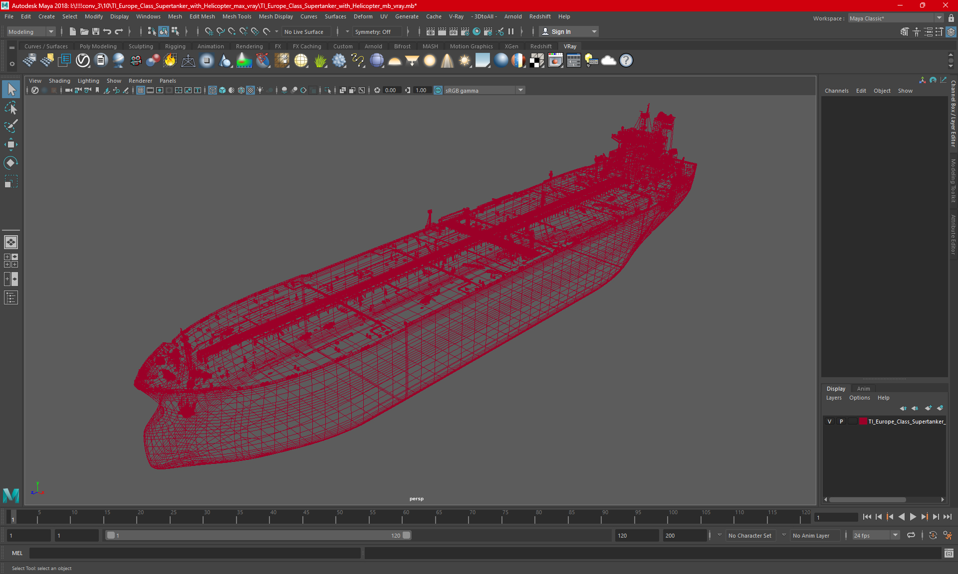 3D TI Europe Class Supertanker with Helicopter model