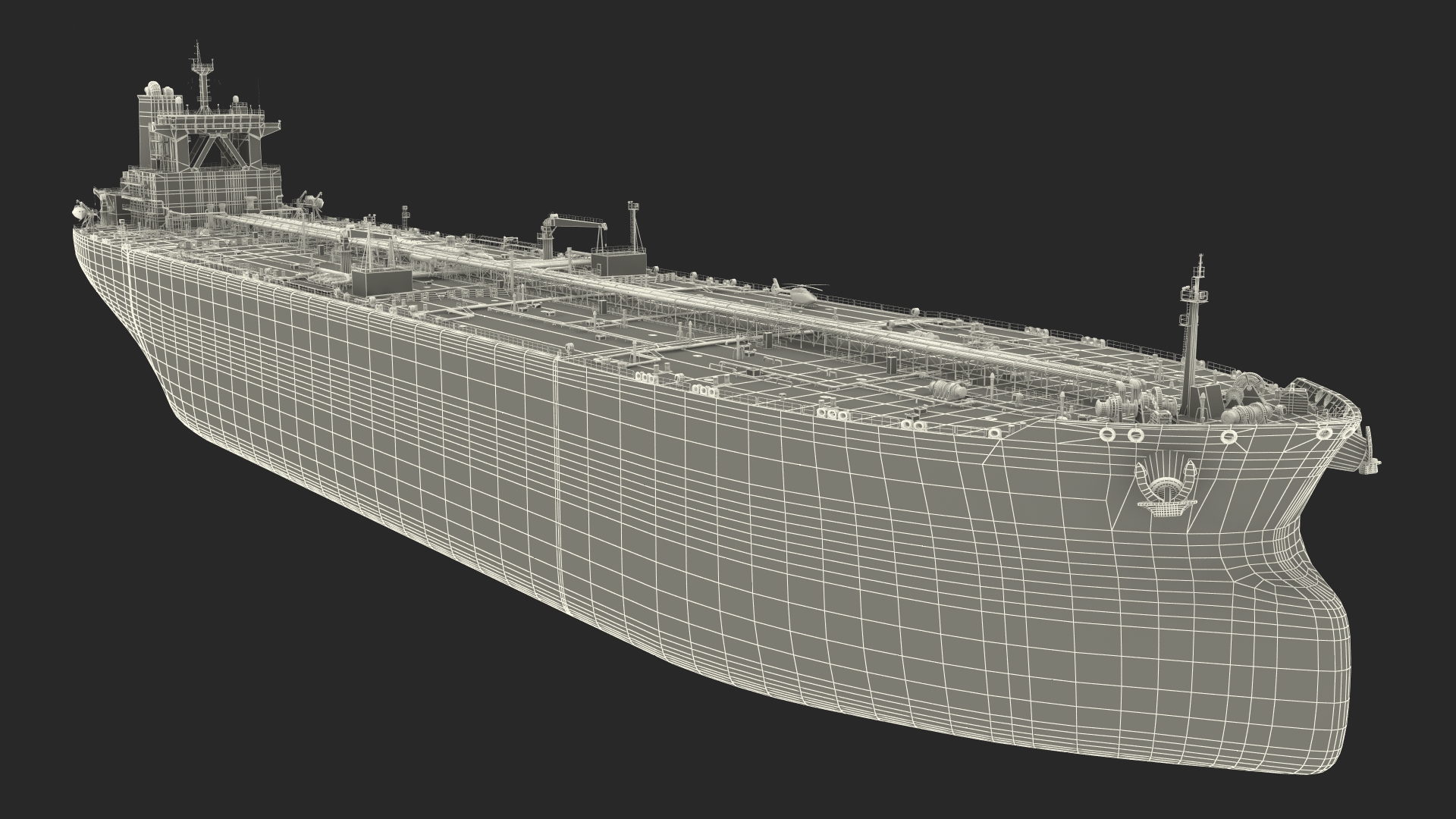 3D TI Europe Class Supertanker with Helicopter model