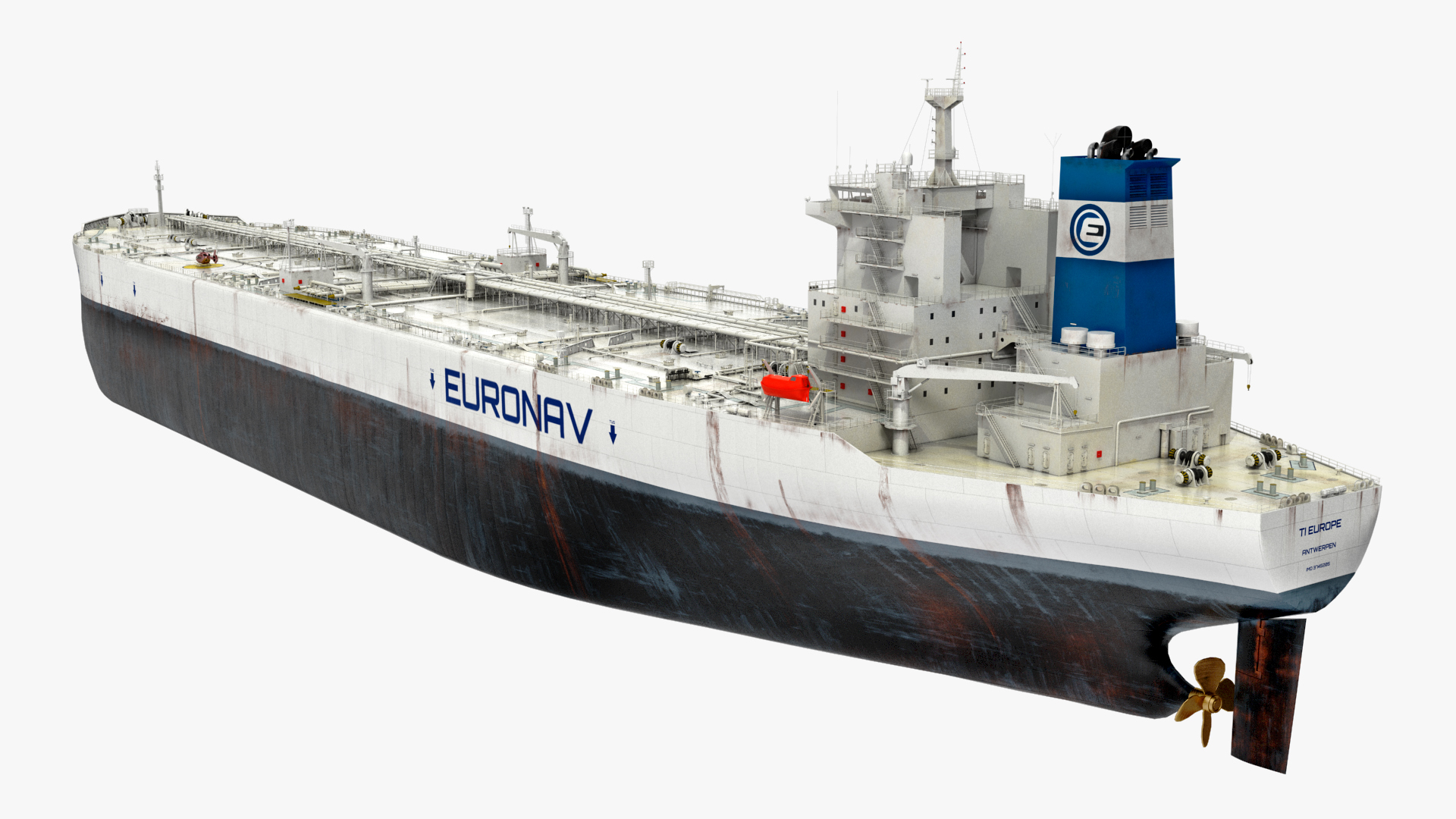 3D TI Europe Class Supertanker with Helicopter model