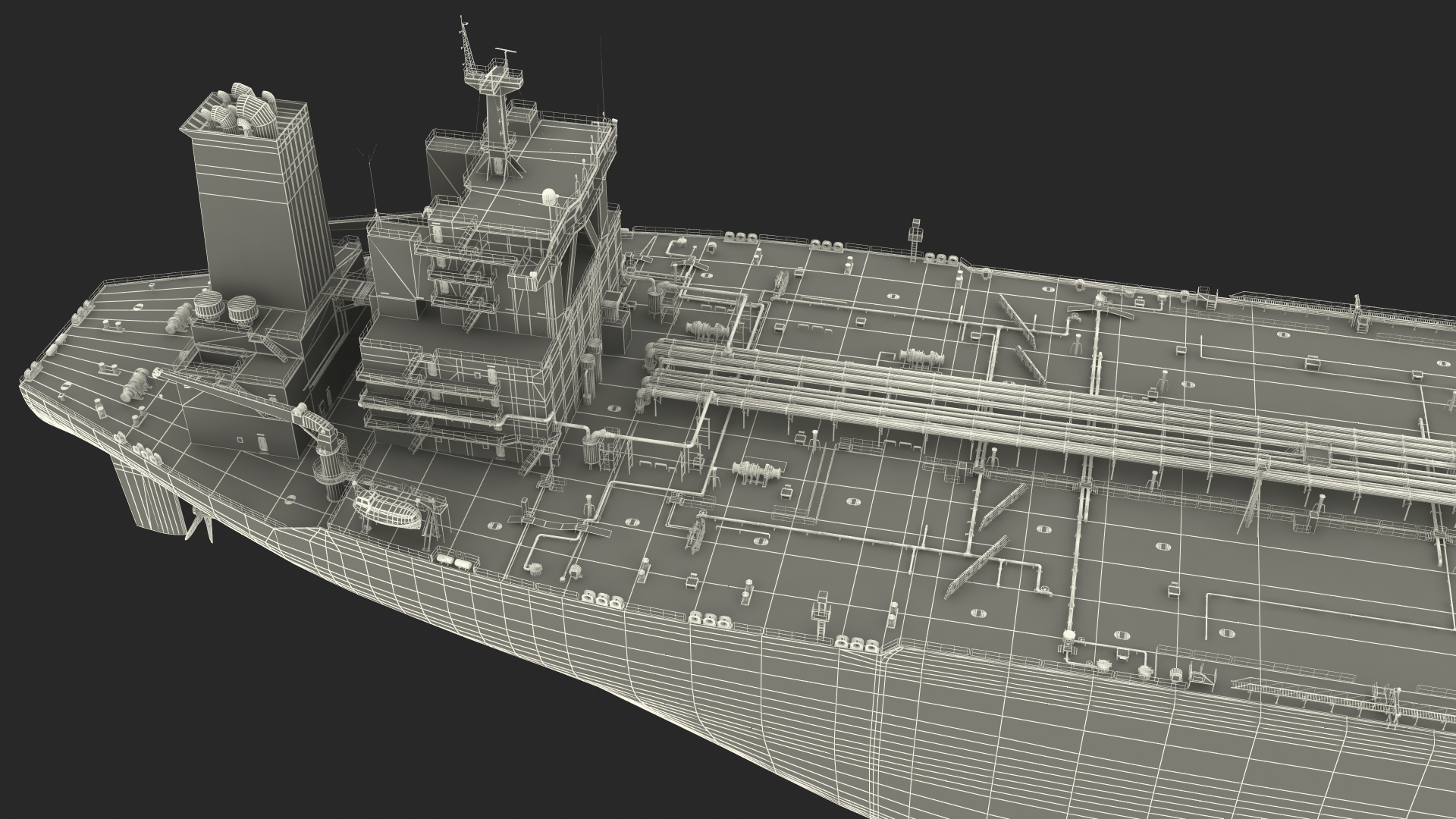 3D TI Europe Class Supertanker with Helicopter model