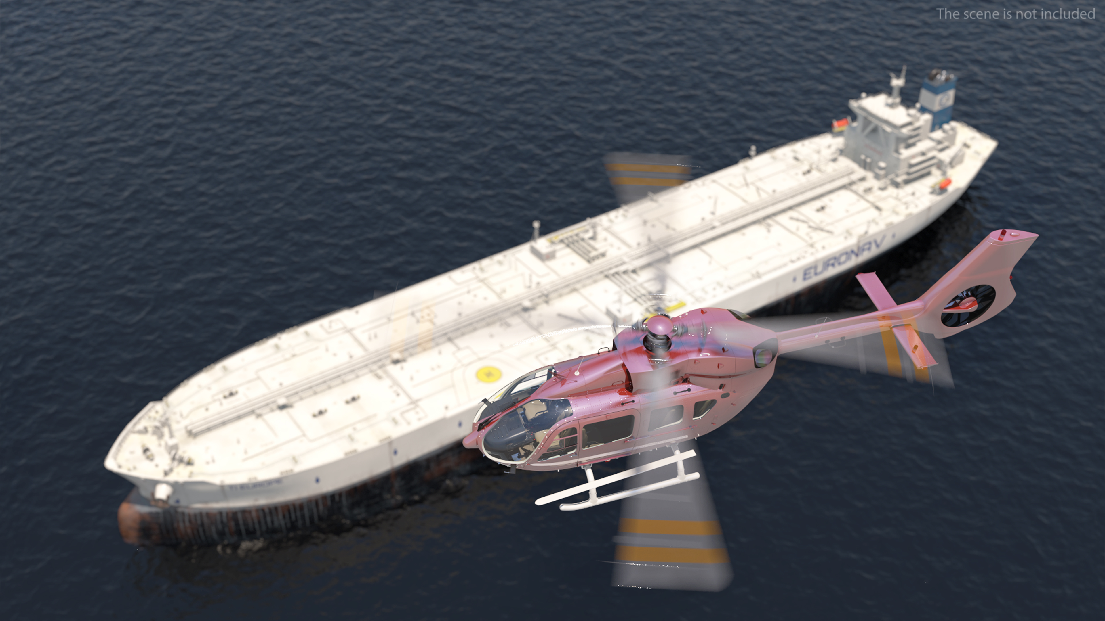 3D TI Europe Class Supertanker with Helicopter model