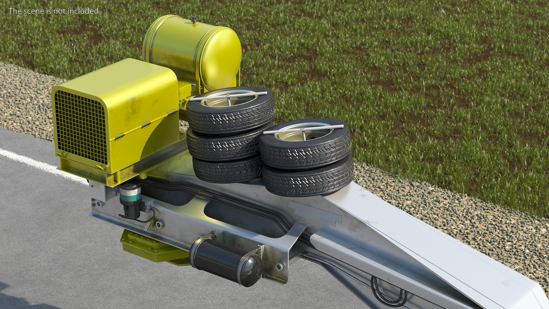 3D model Steerable Heavy Transport Trailer Rigged