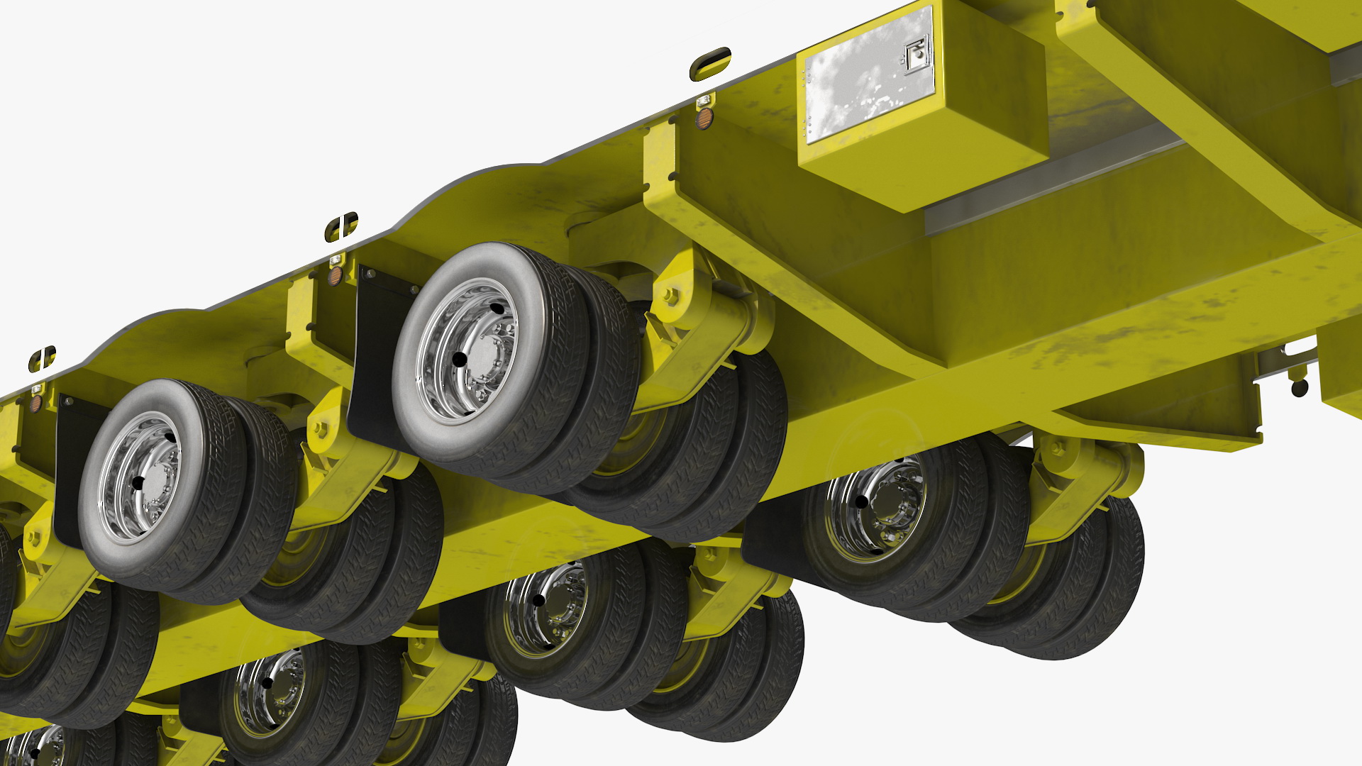 3D model Steerable Heavy Transport Trailer Rigged