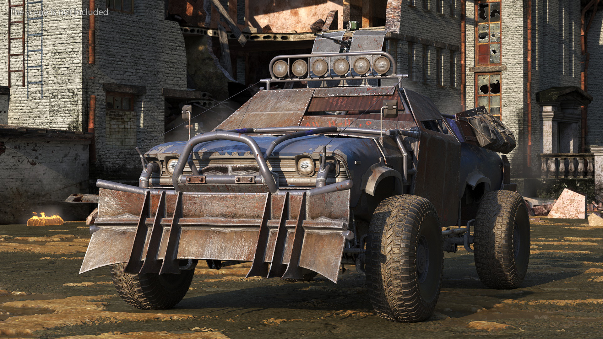 Post Apocalyptic Car Rigged 3D