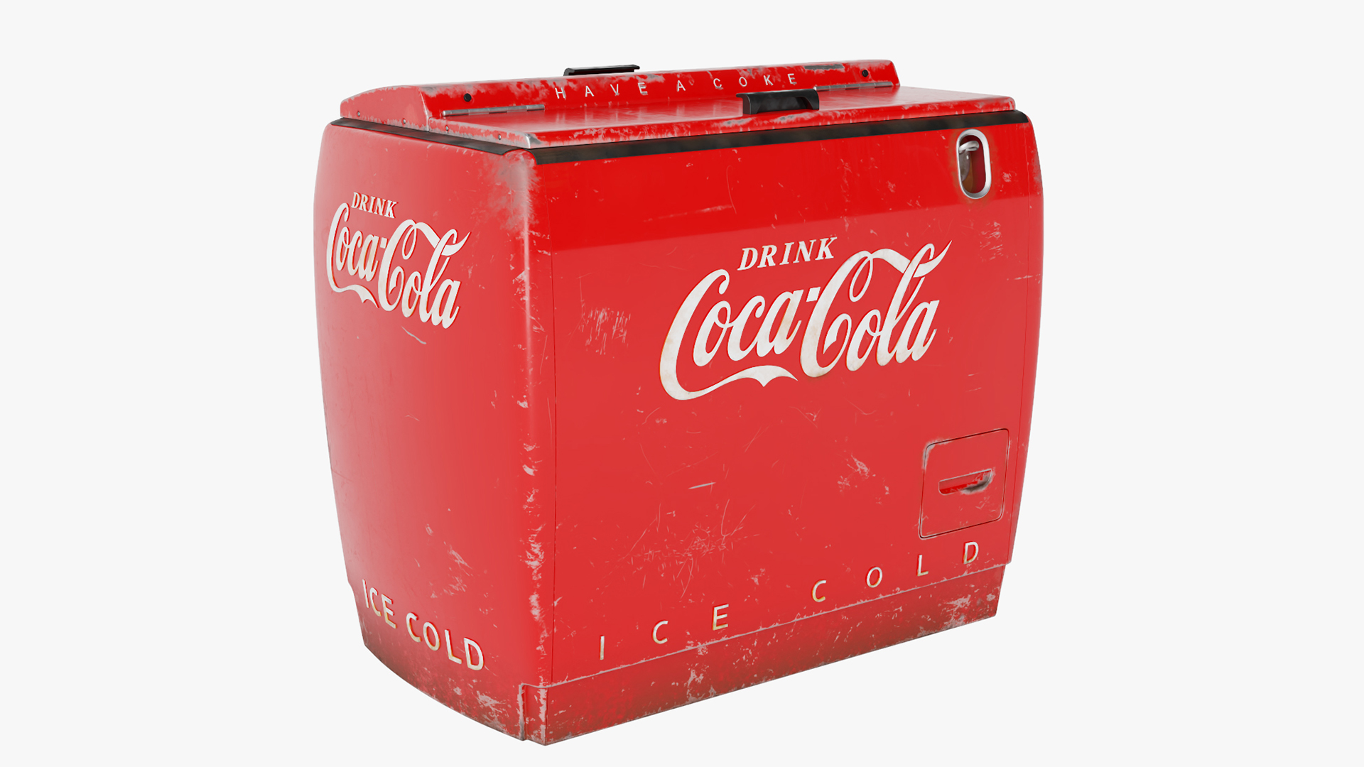 3D Old Refrigerator Coca Cola