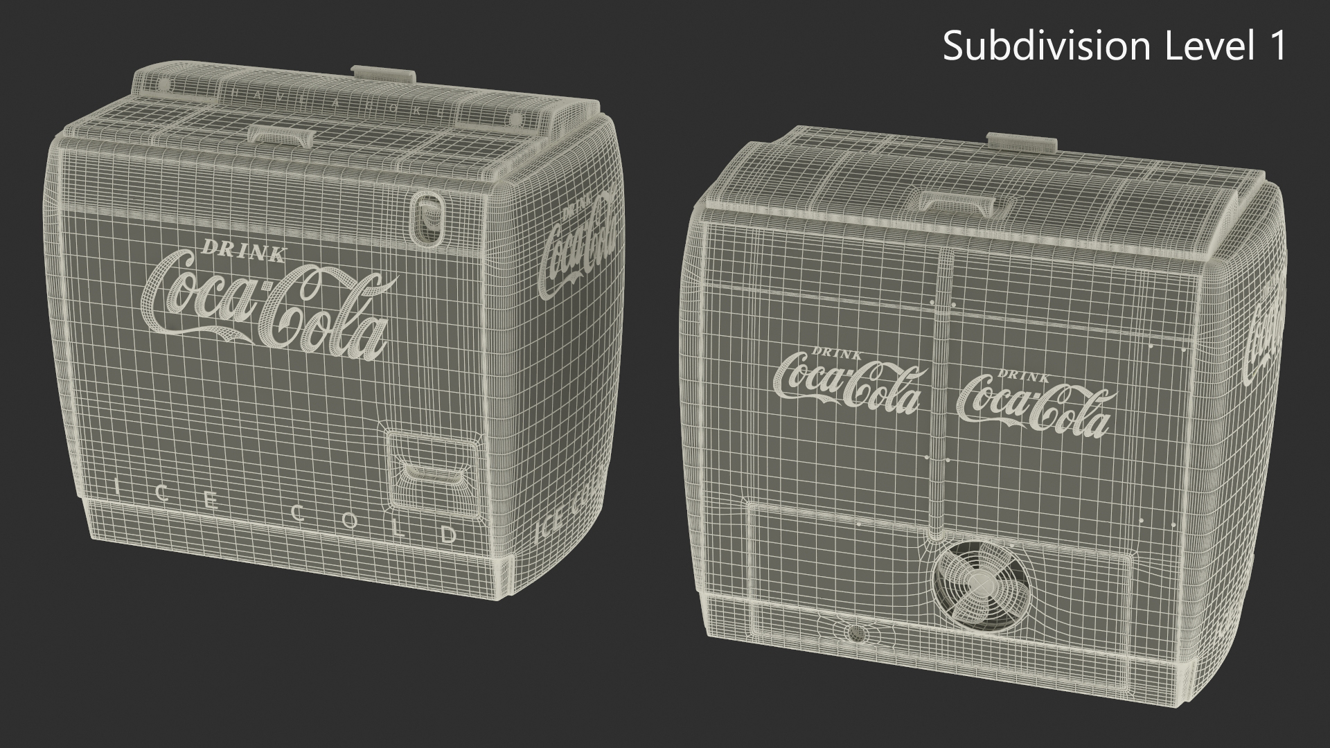 3D Old Refrigerator Coca Cola