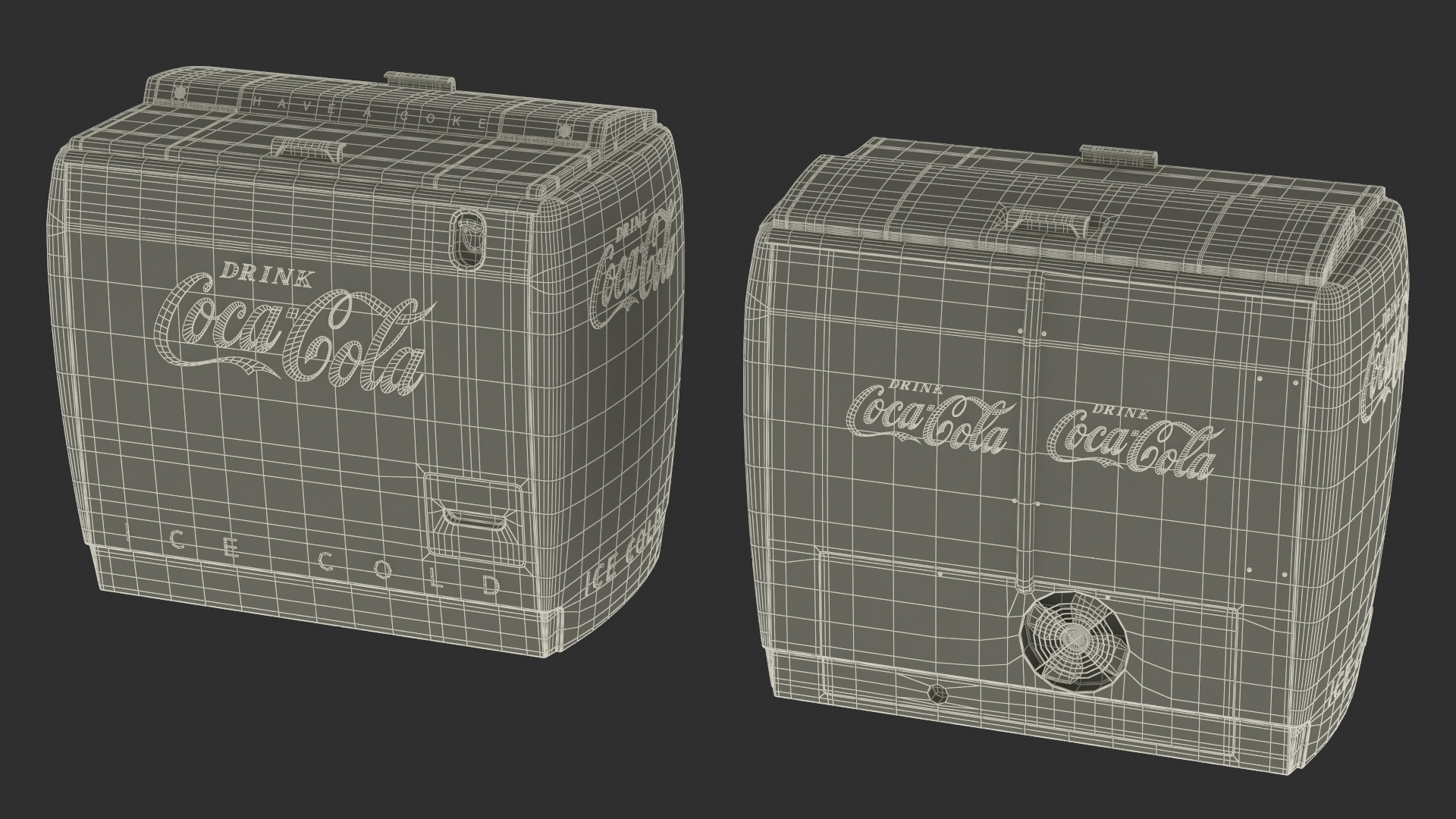 3D Old Refrigerator Coca Cola