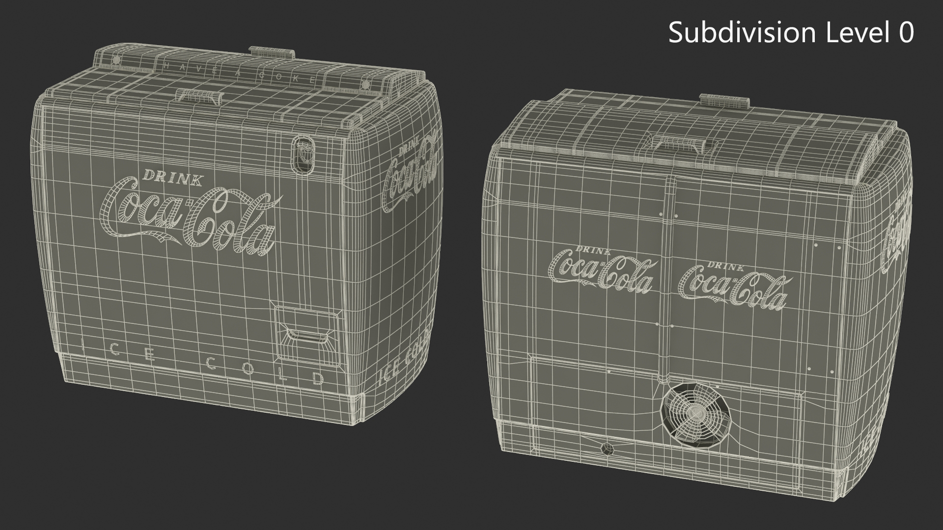 3D Old Refrigerator Coca Cola