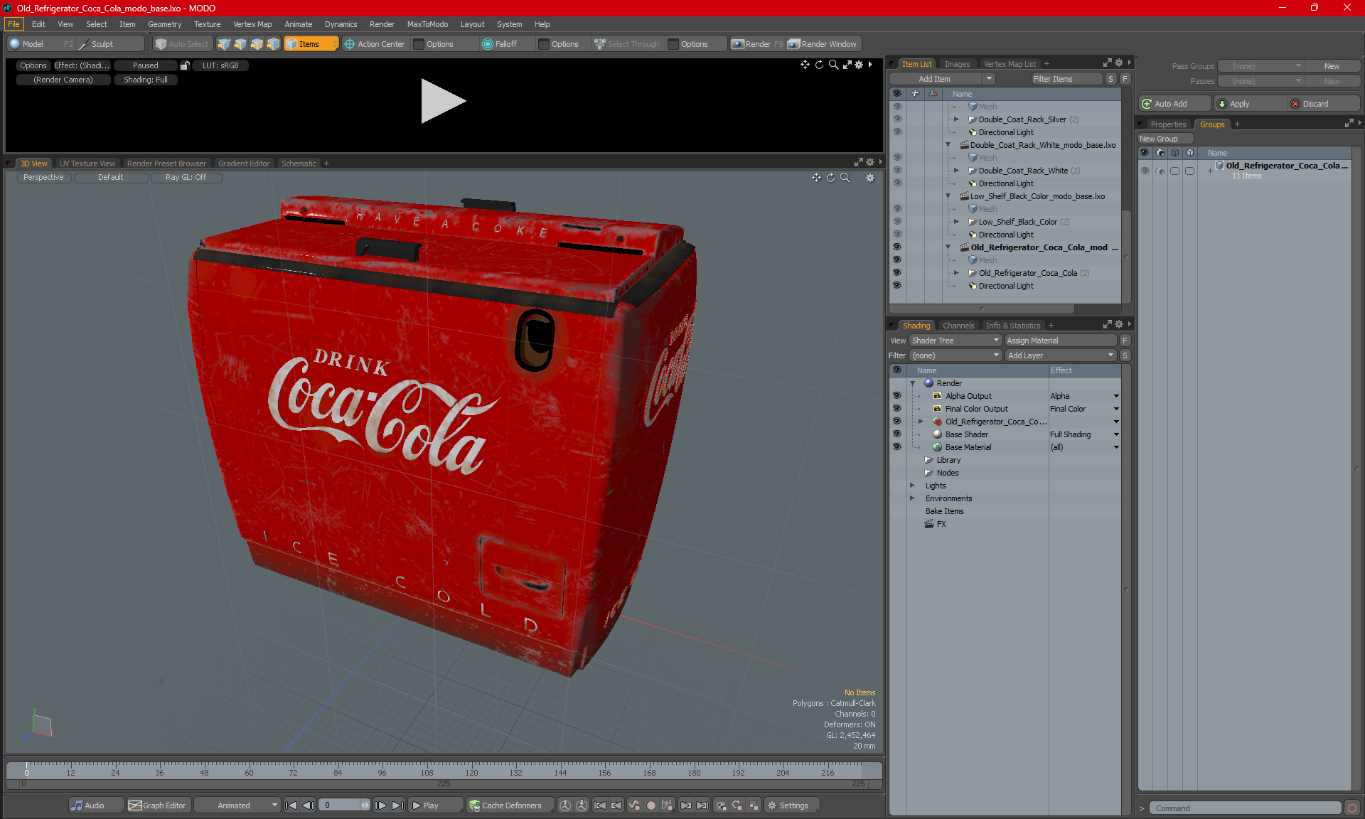 3D Old Refrigerator Coca Cola