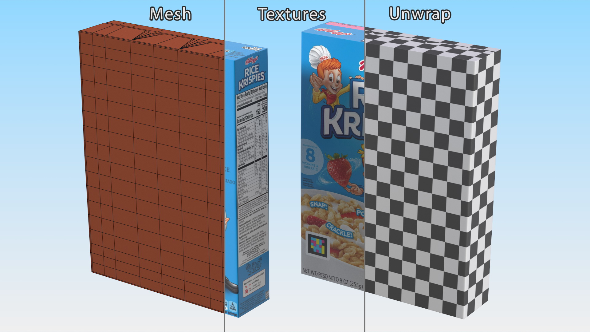 3D Rice Krispies Cereal Box Kelloggs model