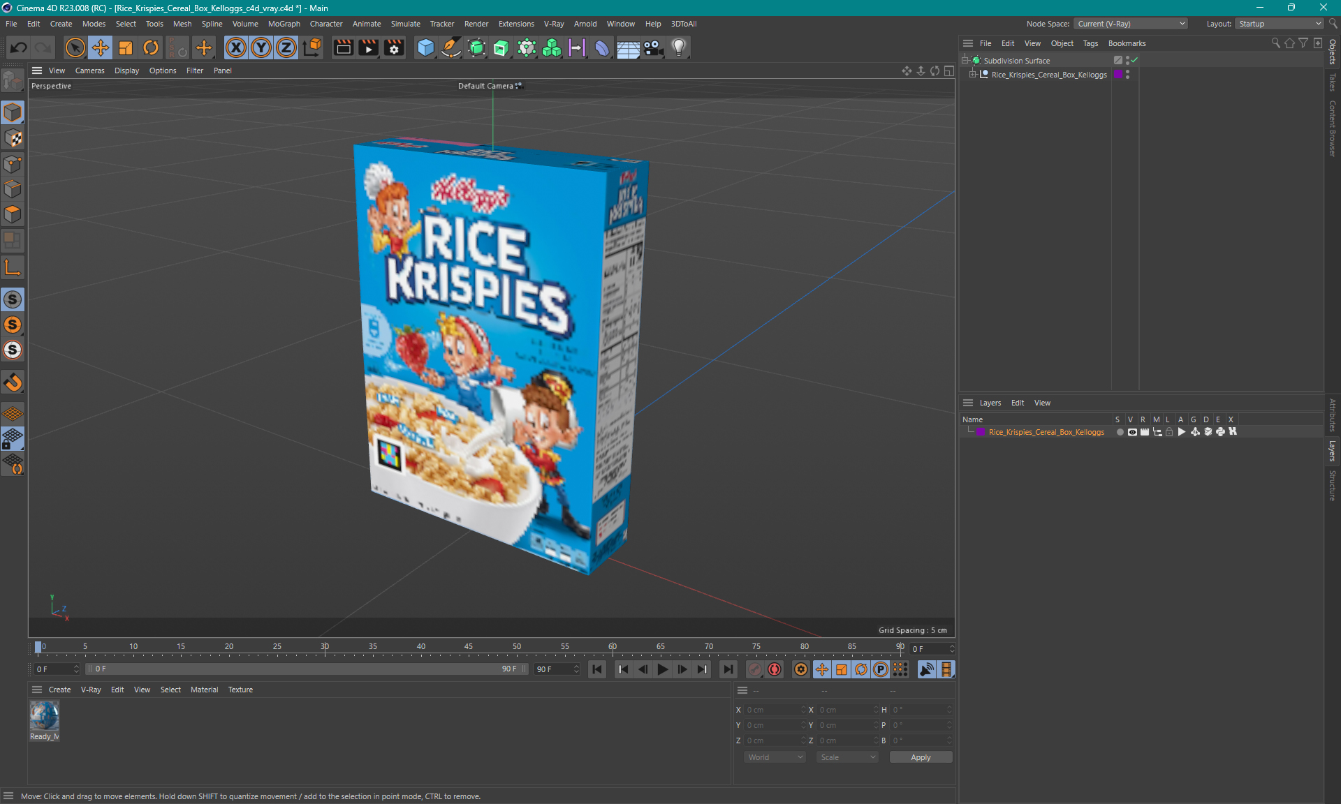 3D Rice Krispies Cereal Box Kelloggs model