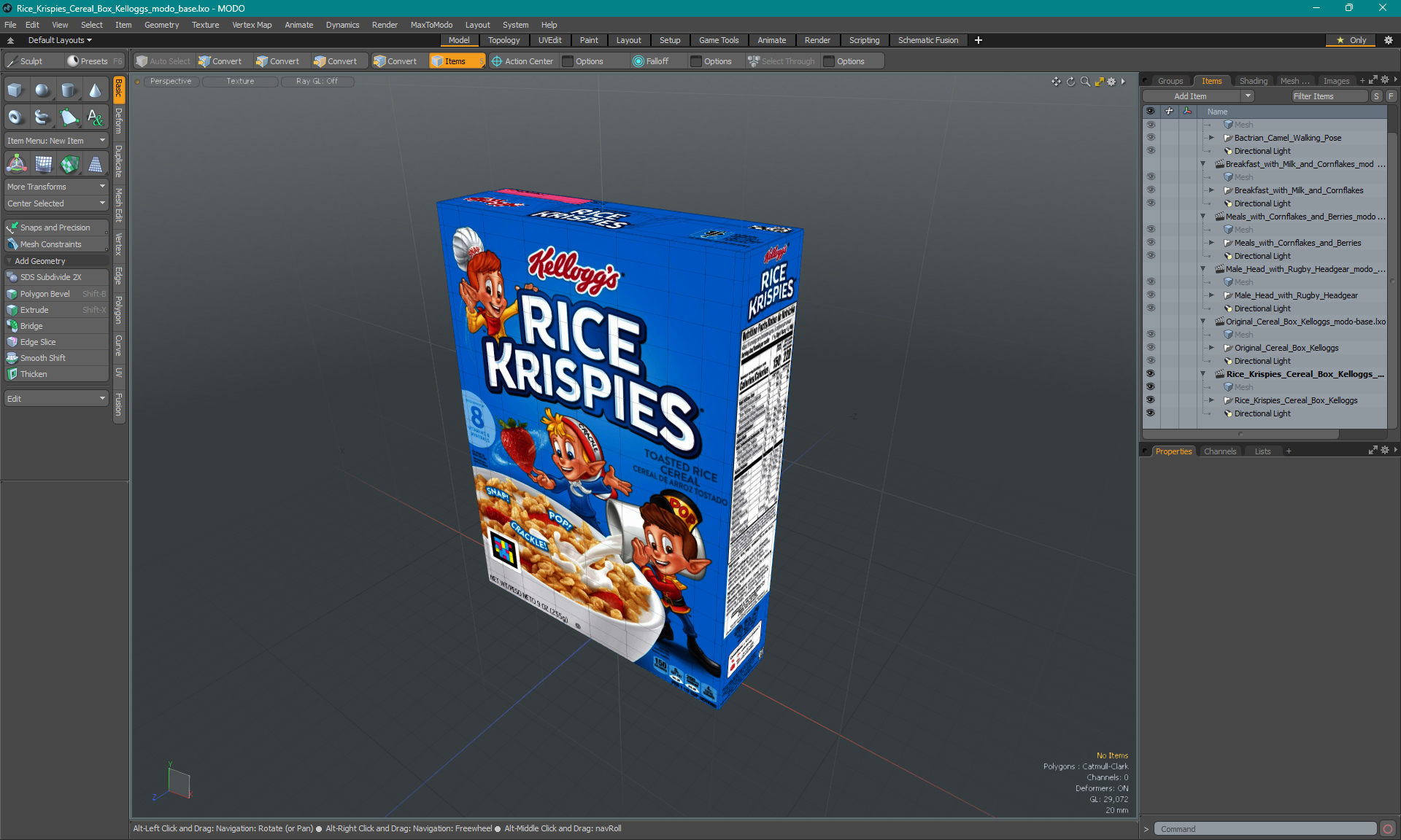 3D Rice Krispies Cereal Box Kelloggs model