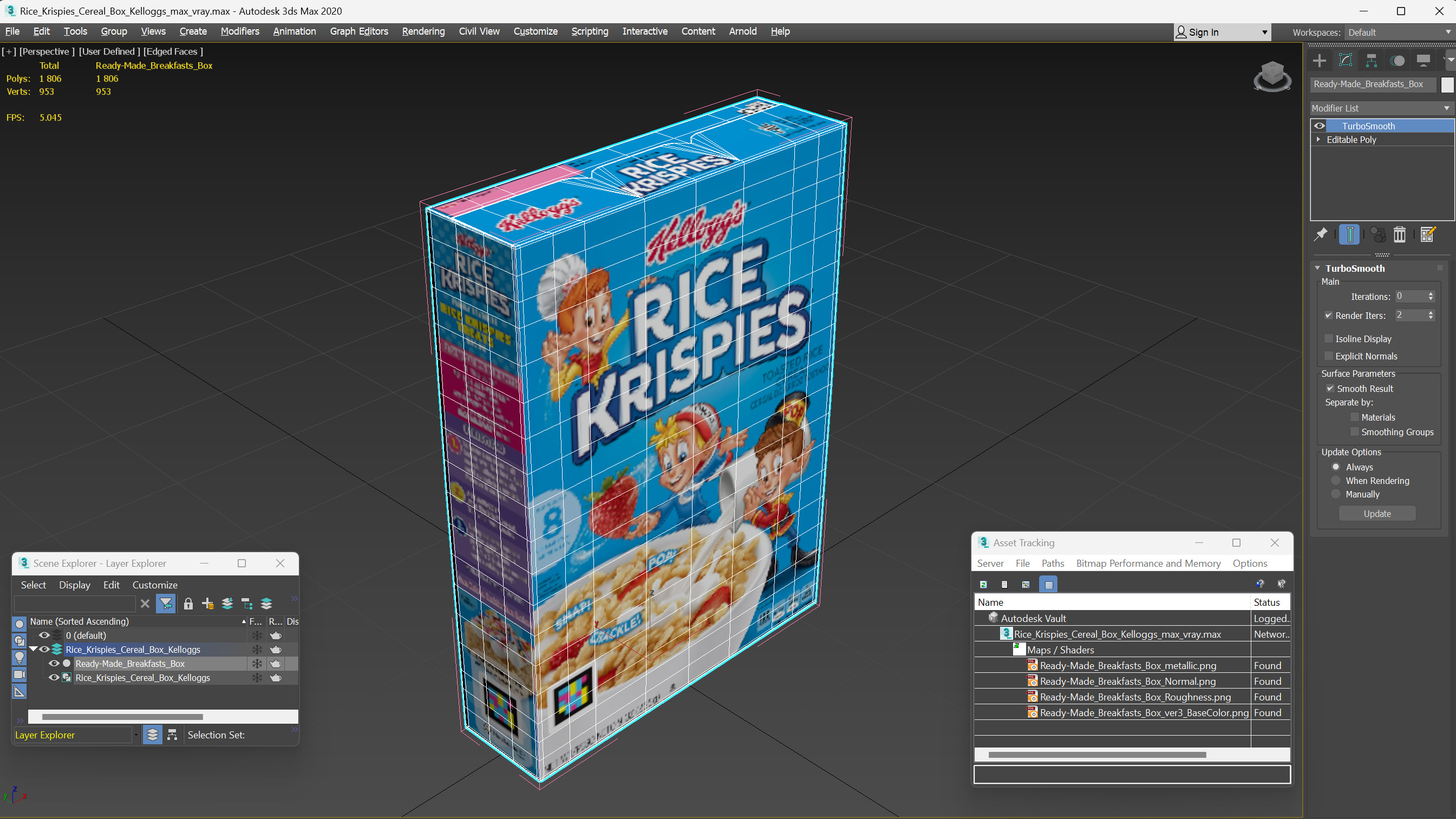 3D Rice Krispies Cereal Box Kelloggs model