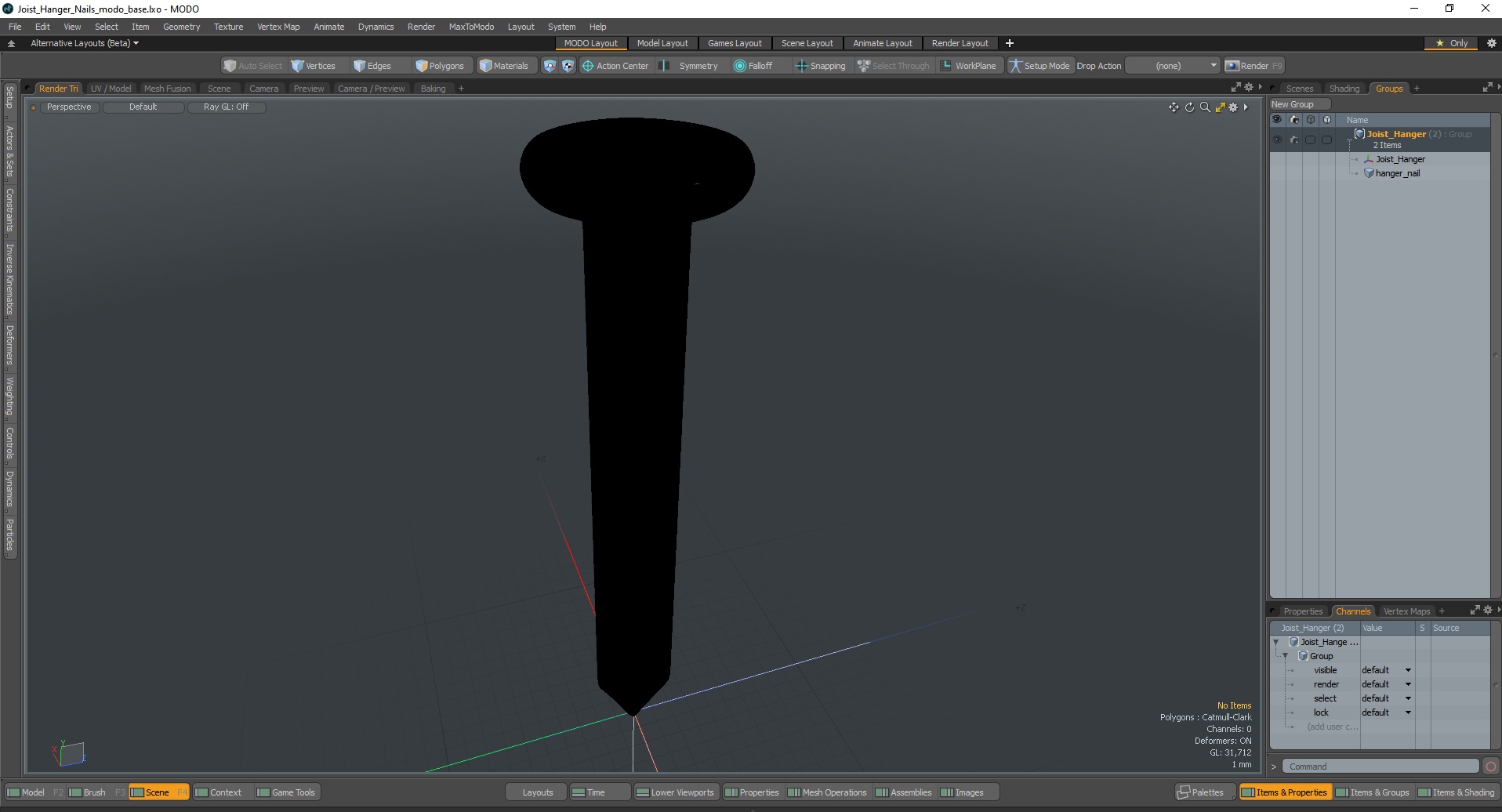 3D Joist Hanger Nails model