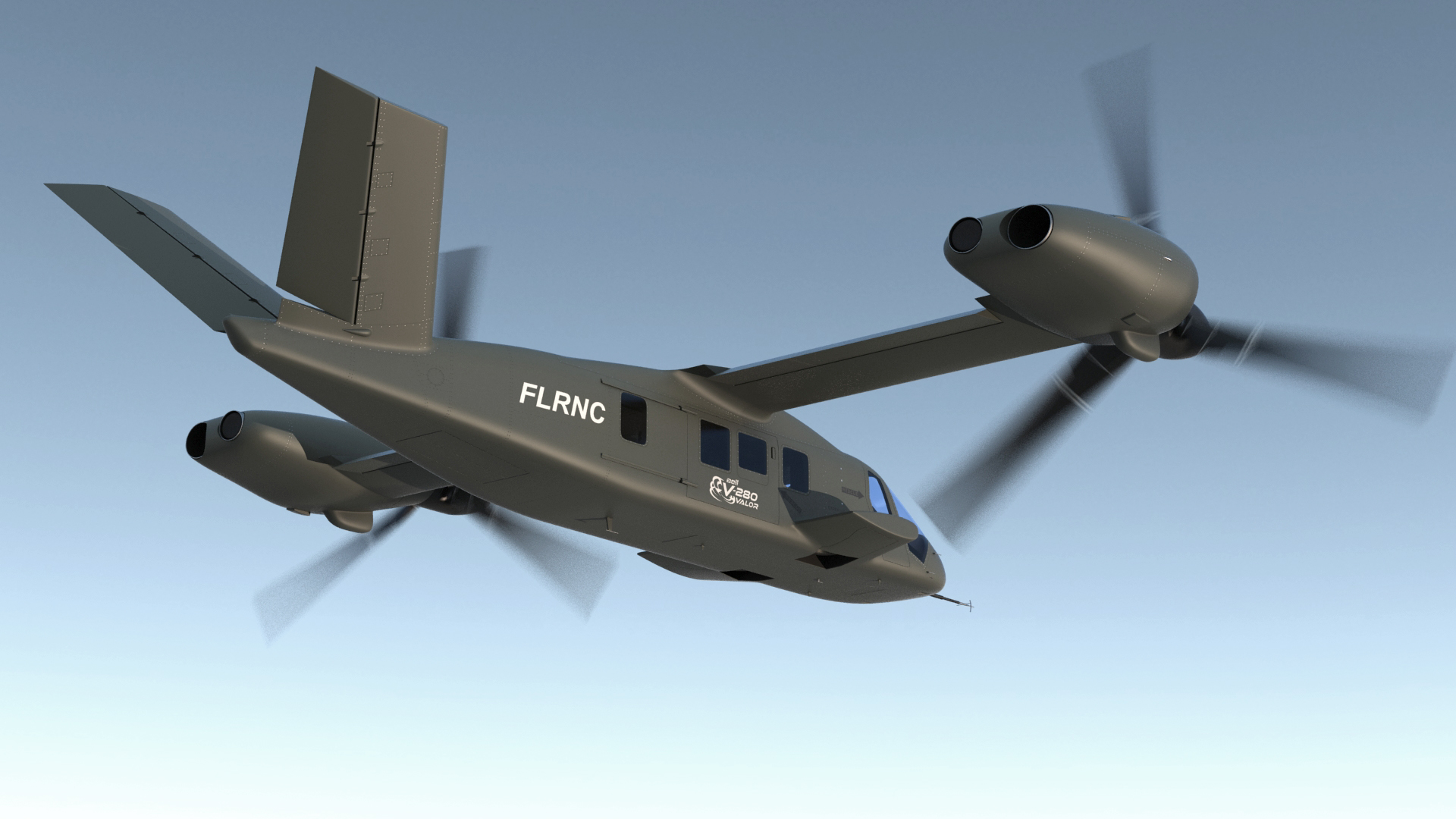 Bell V-280 Valor Tiltrotor Aircraft Rigged 3D