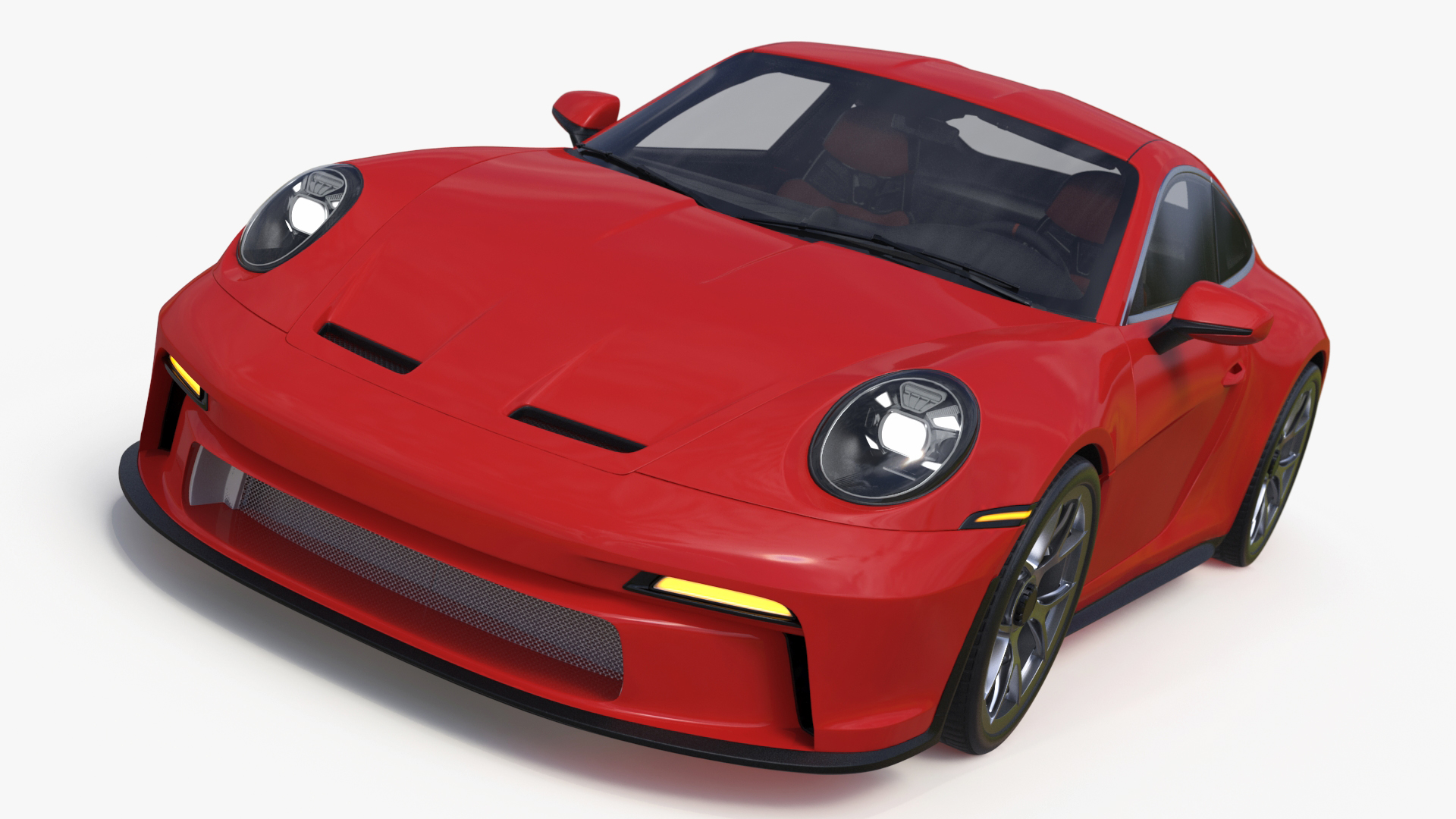 3D Modern Sport Car Red Simplified