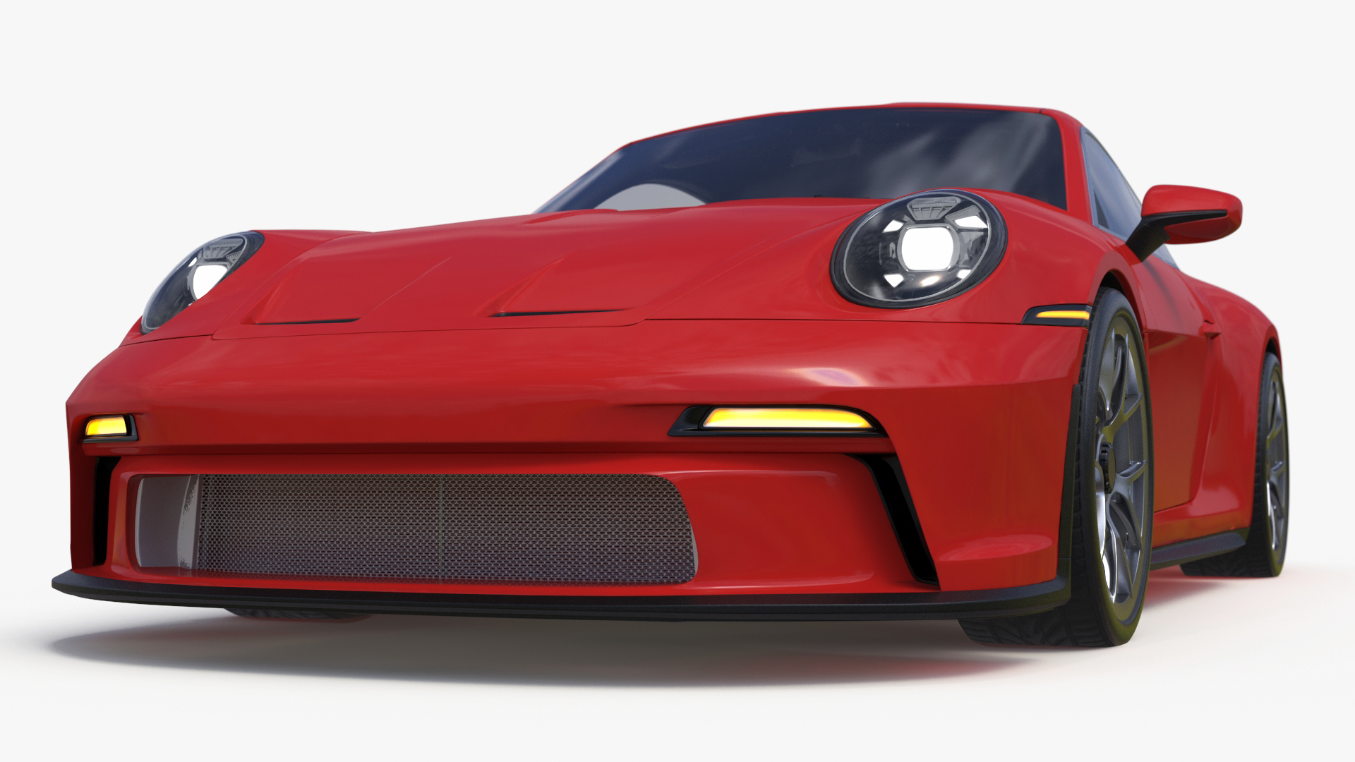 3D Modern Sport Car Red Simplified