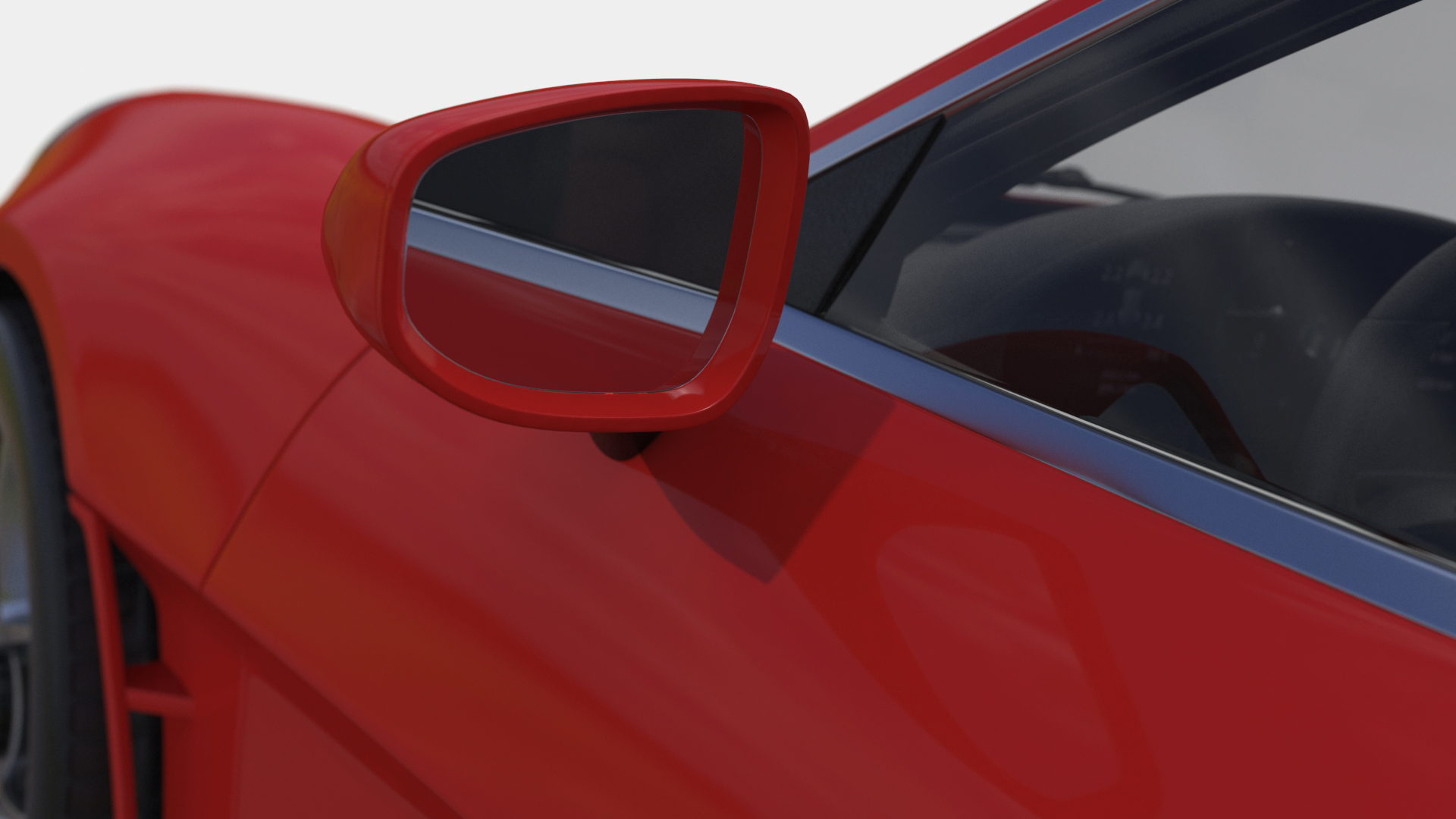 3D Modern Sport Car Red Simplified