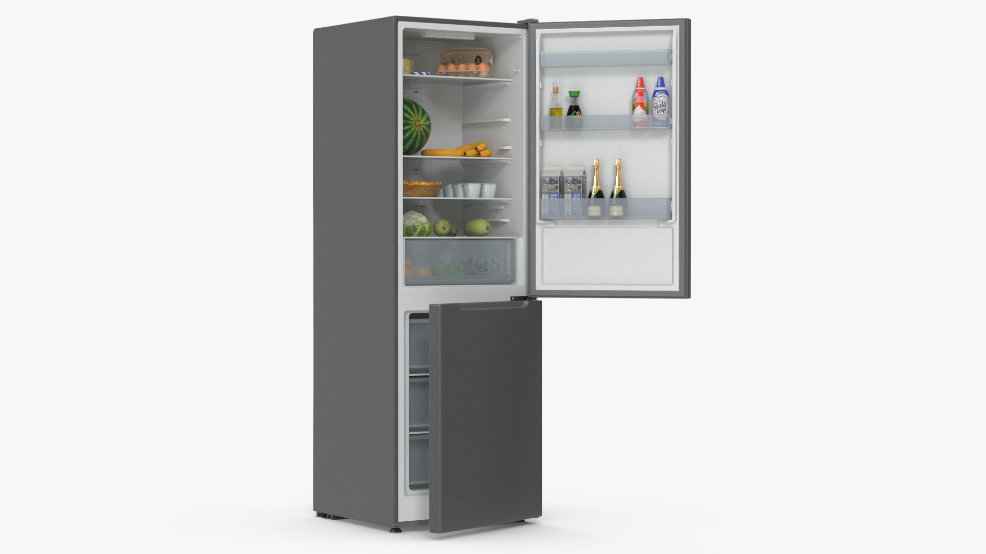 3D Open Fridge Full of Products model