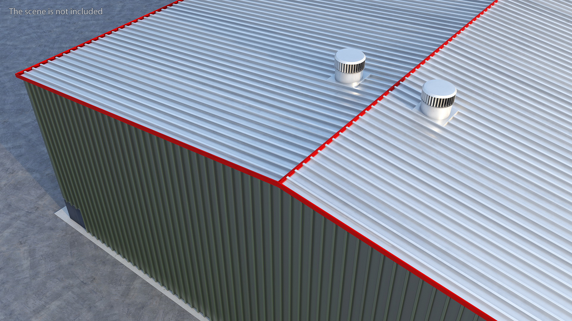 3D model Industrial Warehouse Building Green