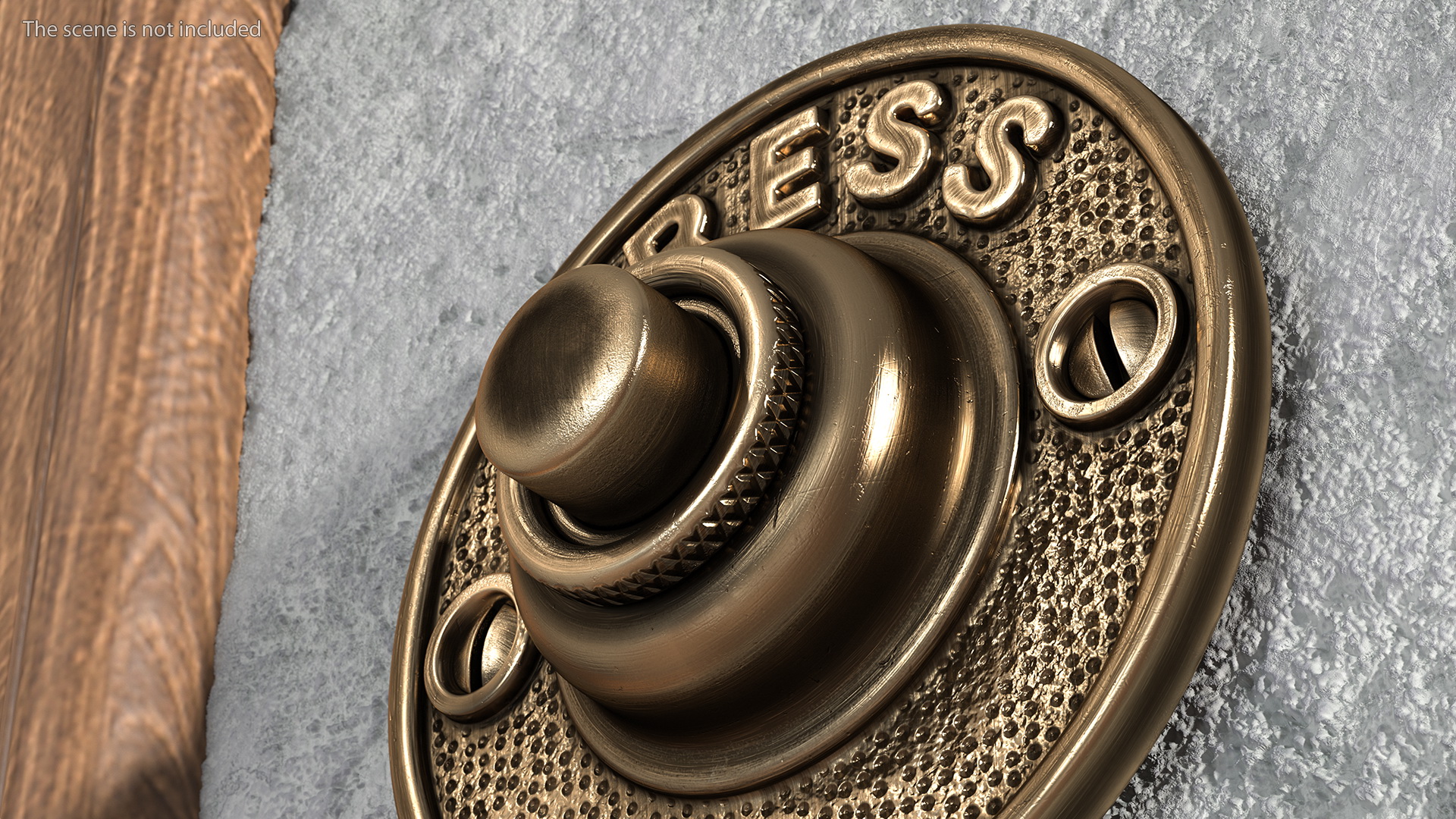 3D Round Solid Brass Doorbell Button model