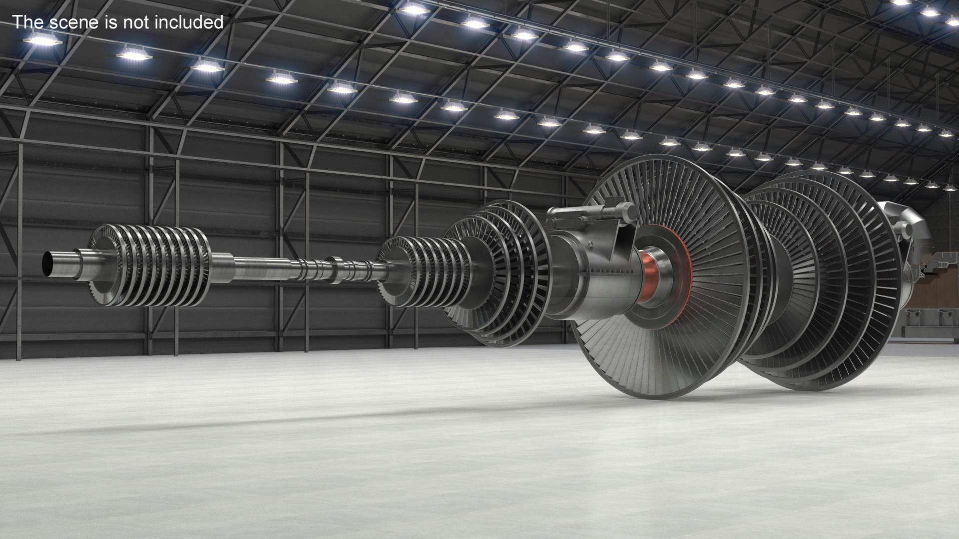 3D Engine Turbine Assembly model