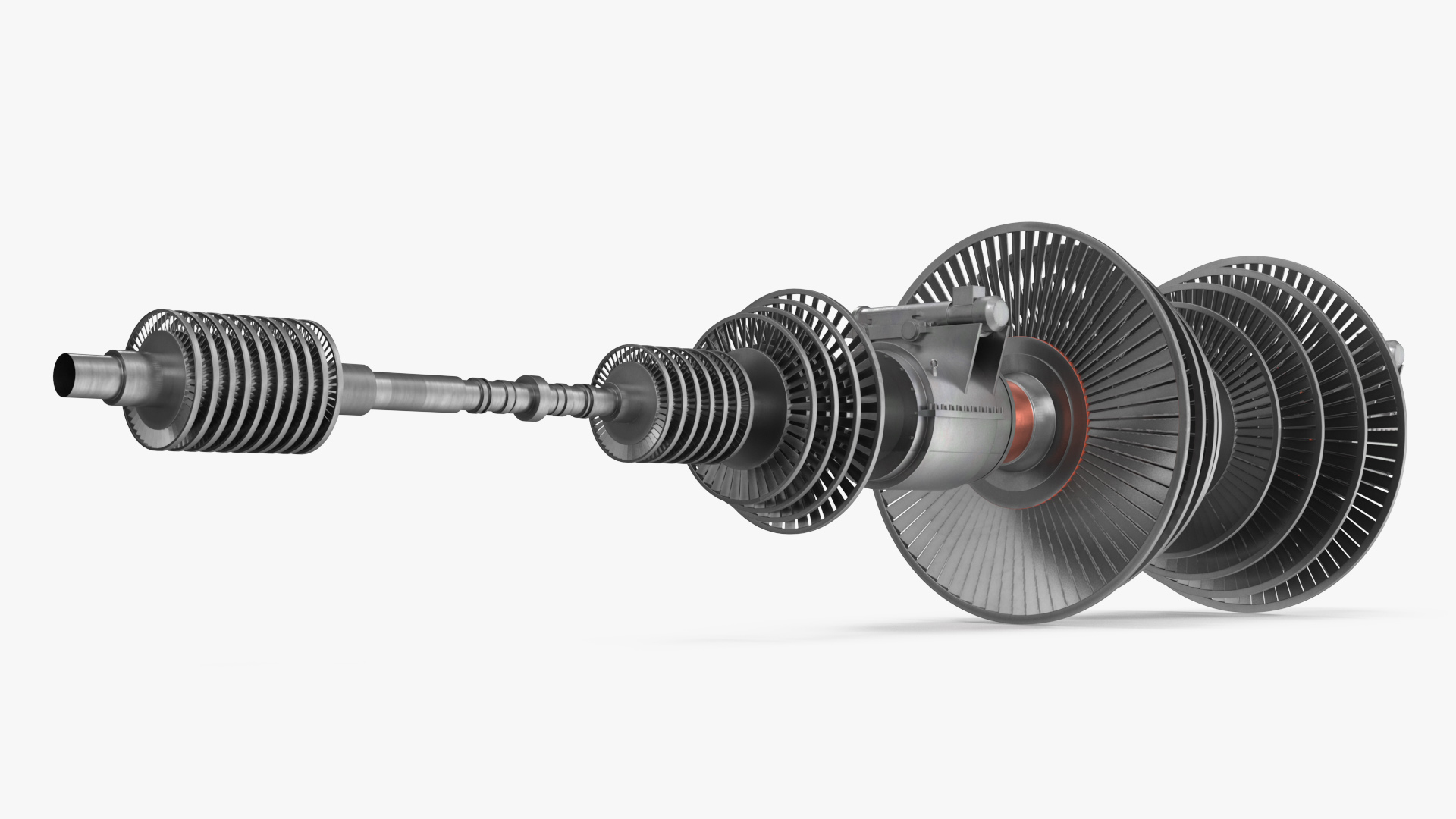 3D Engine Turbine Assembly model